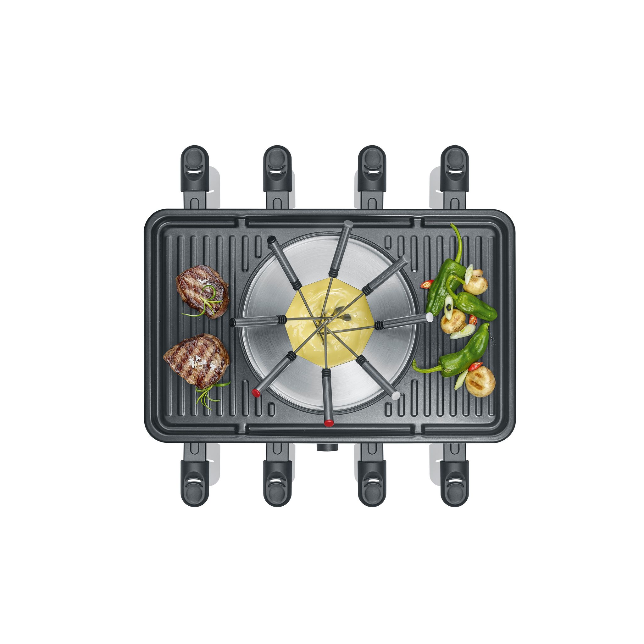 Voir la diapositive 3 : SEVERIN Appareil à raclette et fondue RG2347 - Noir