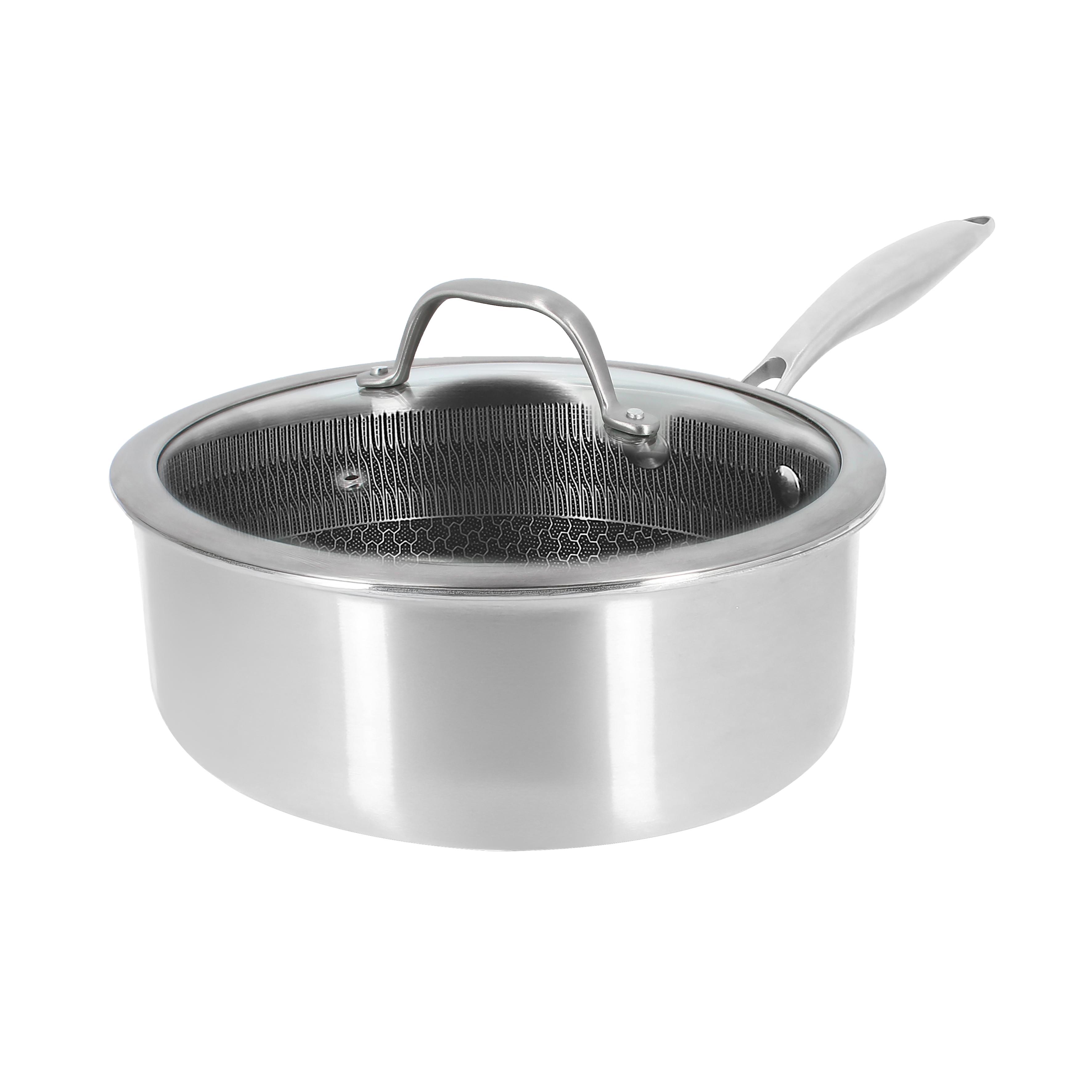 LEBRUN Sauteuse 24cm + couvercle revêtement en céramique nid abeille menastyl