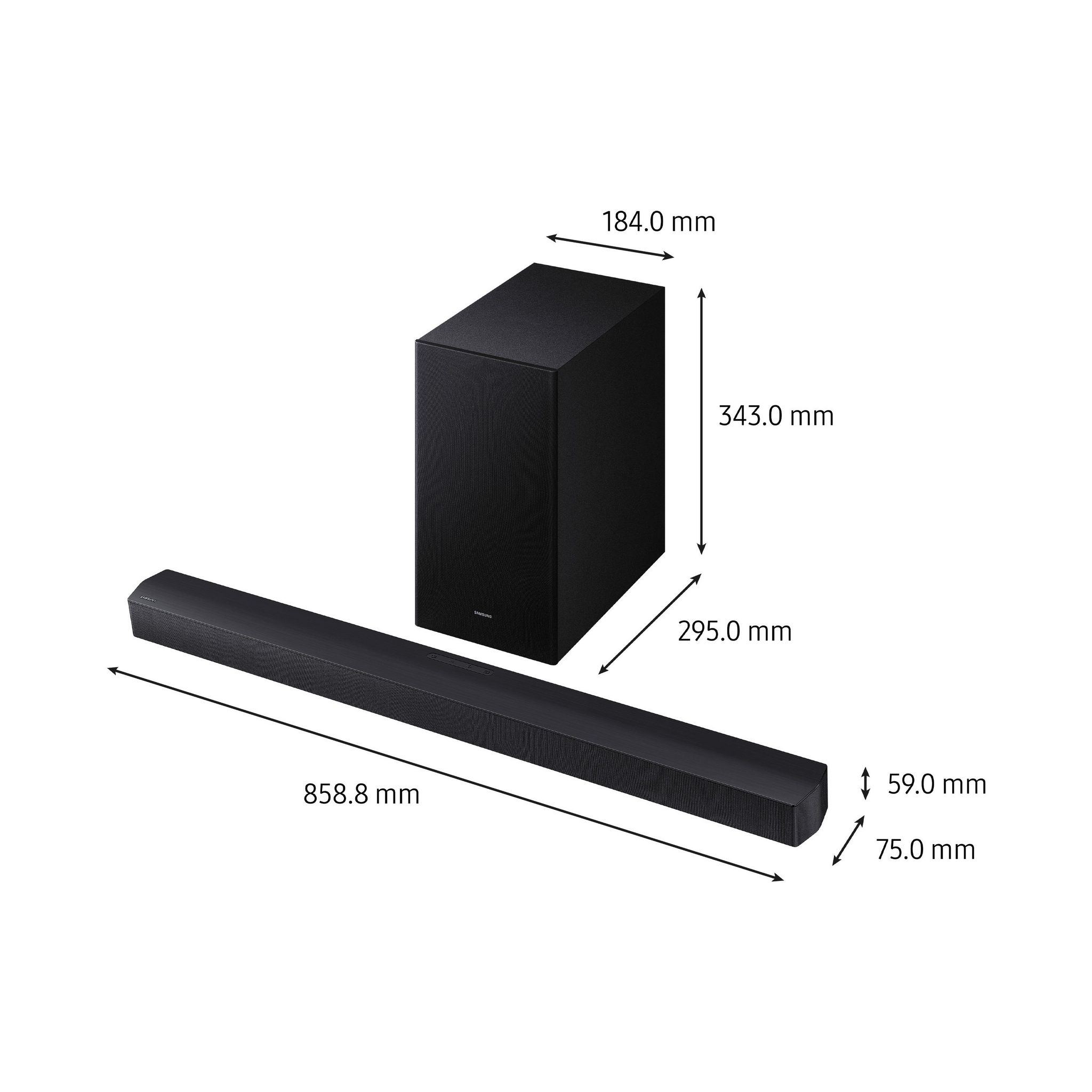 Voir la diapositive 2 : SAMSUNG Barre de Son HW B460F XE 2025