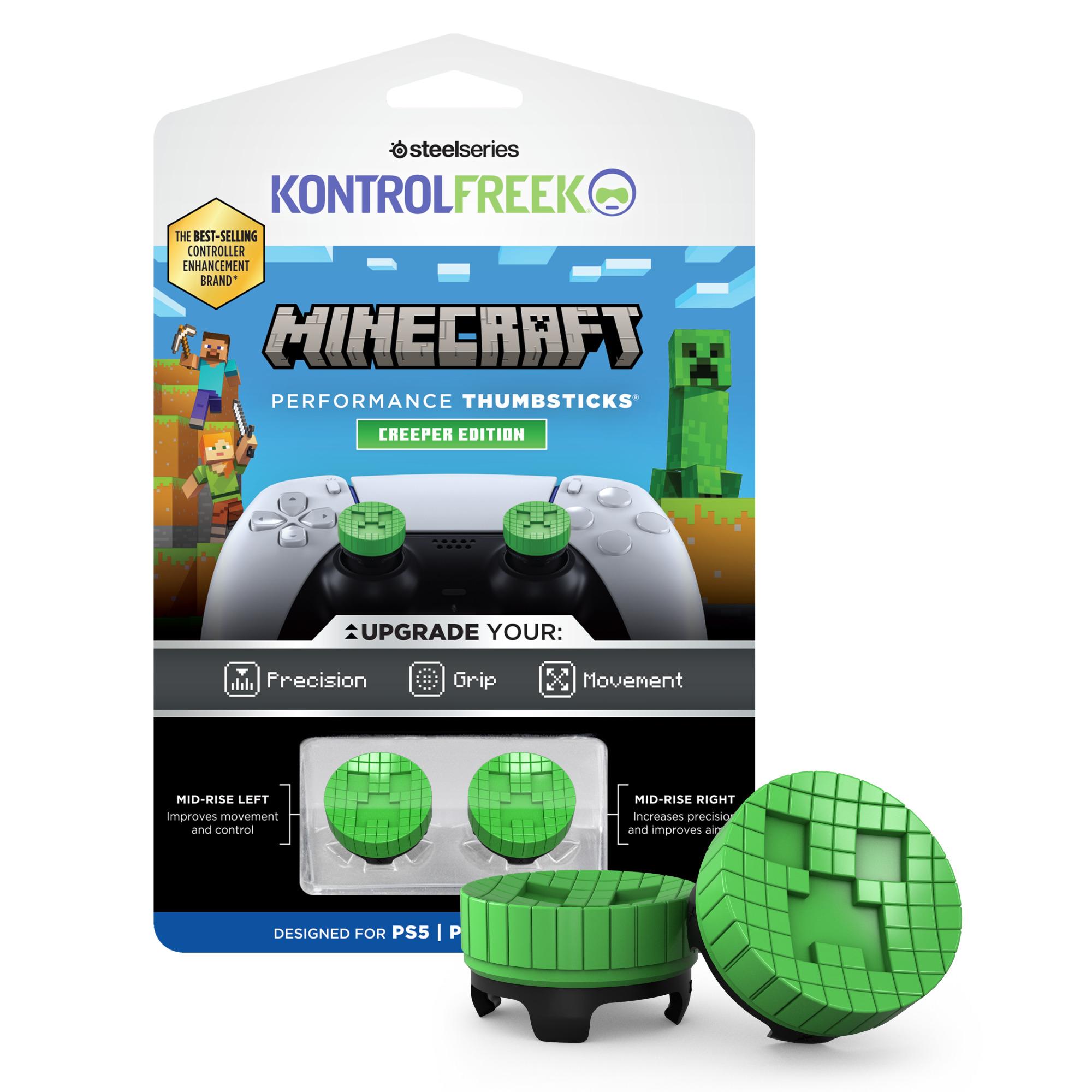 Voir la diapositive 5 : STEELSERIES Control Grip - Krontrol Freek - Minecraft Creeper PS5