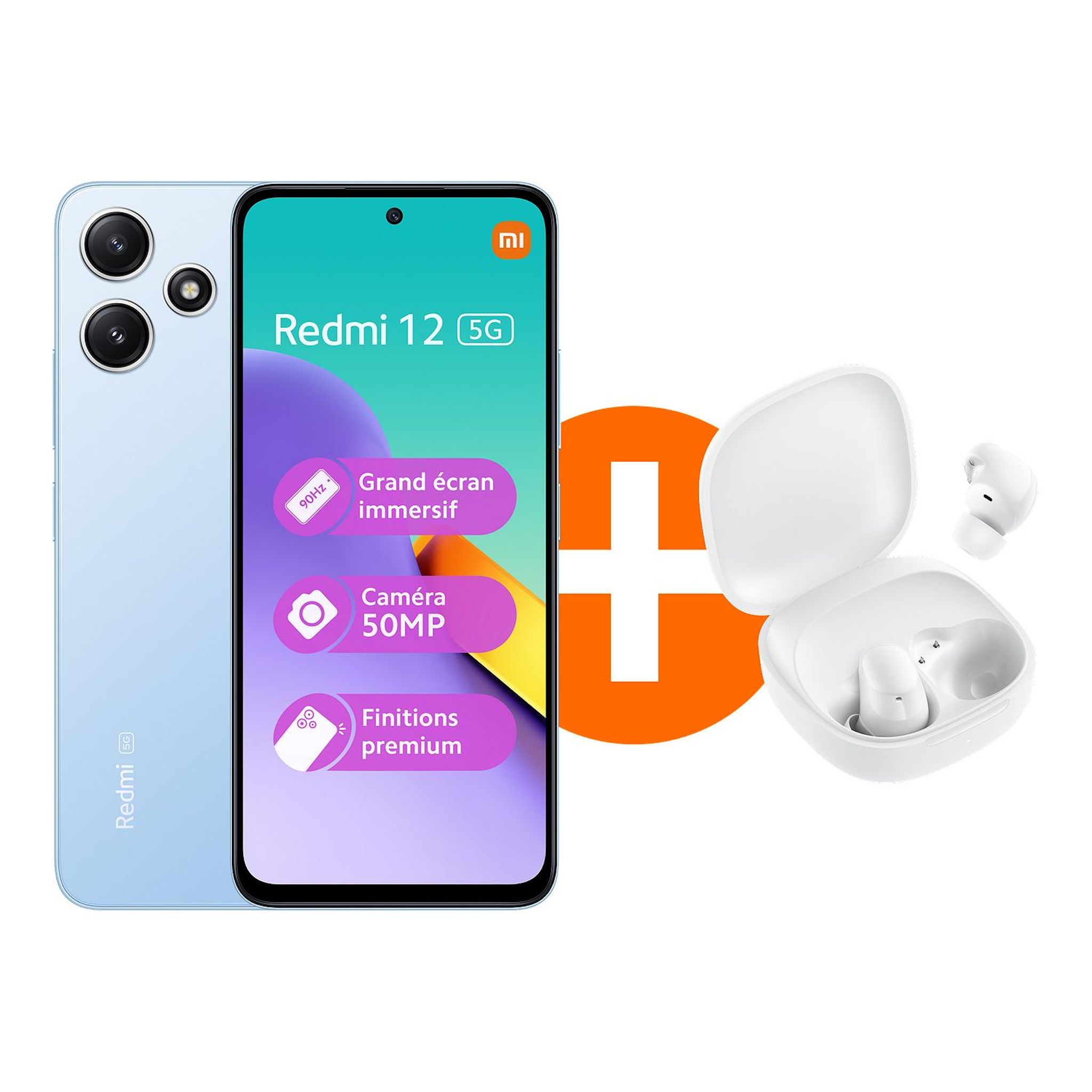 Voir la diapositive 2 : XIAOMI Pack Redmi 12 5G 128Go + Ecouteurs BUDS 6