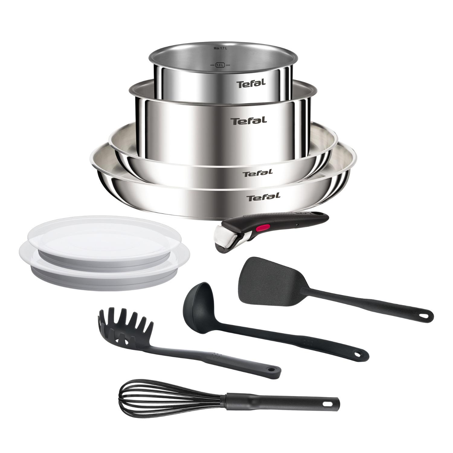 TEFAL Set de 11pcs résistant en inox non revêtu