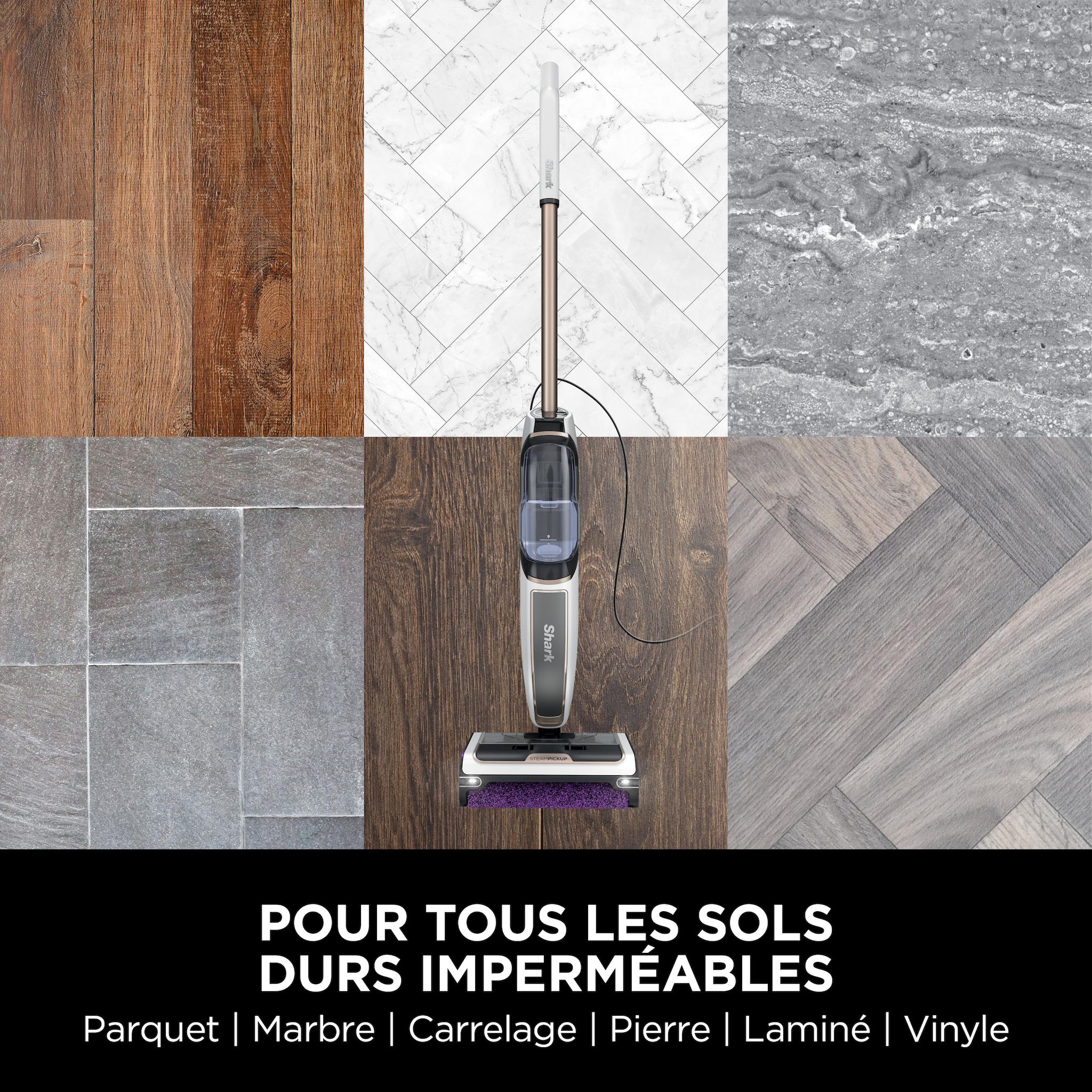 Voir la diapositive 10 : SHARK Balai vapeur 3 en 1 SD200EU - Gris