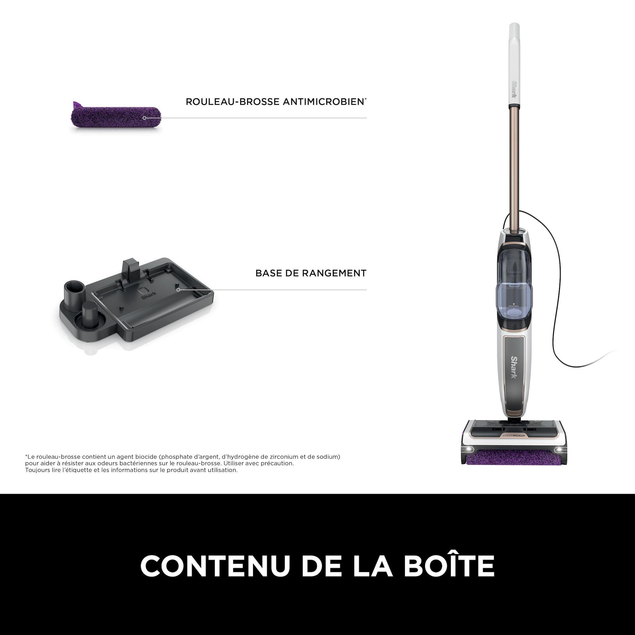 Voir la diapositive 11 : SHARK Balai vapeur 3 en 1 SD200EU - Gris