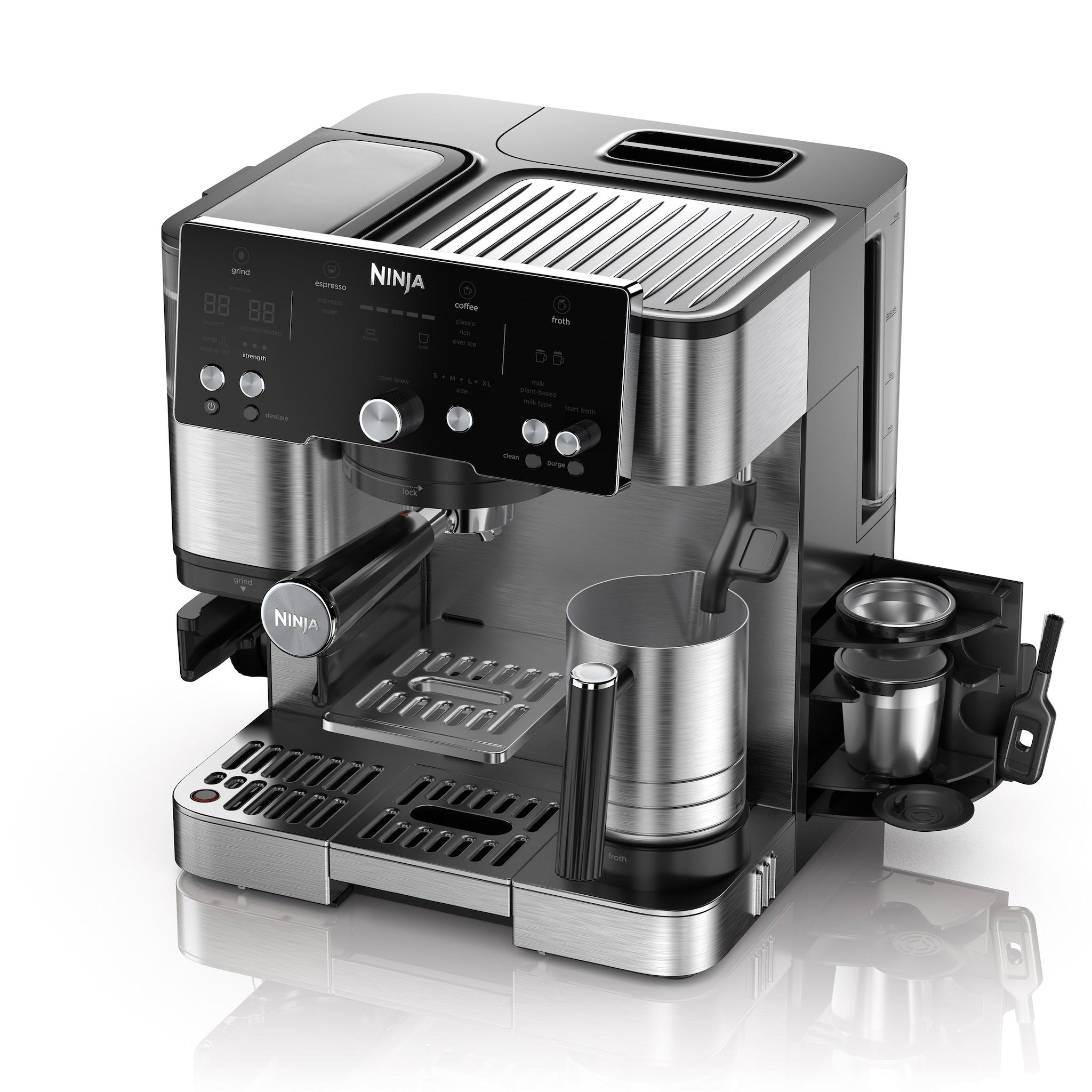 Voir la diapositive 2 : NINJA Machine espresso Luxe Café Essential ES501EU - Gris