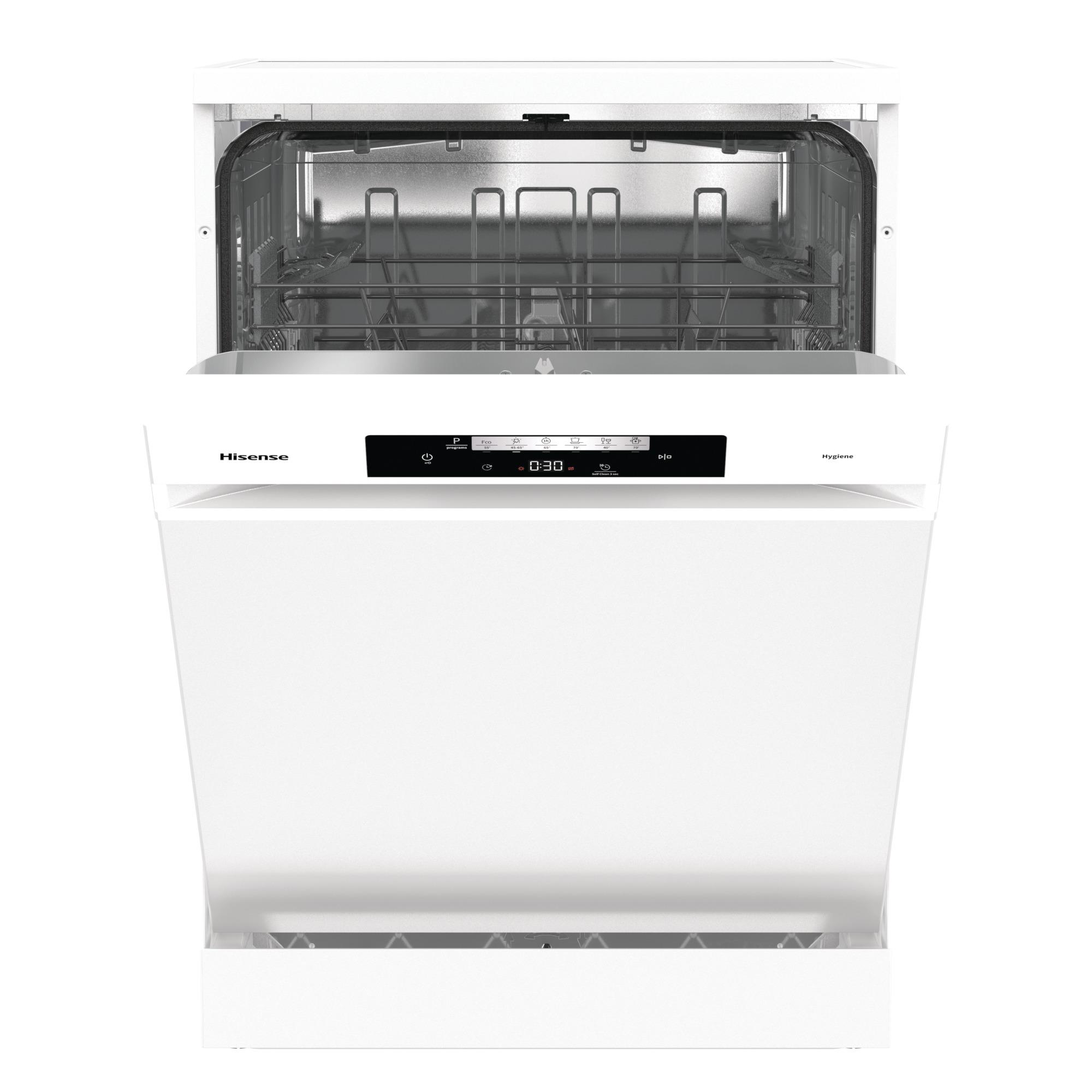 Voir la diapositive 2 : HISENSE Lave-vaisselle pose libre H642D90W, 14 couverts, 60 cm, 46 dB, D