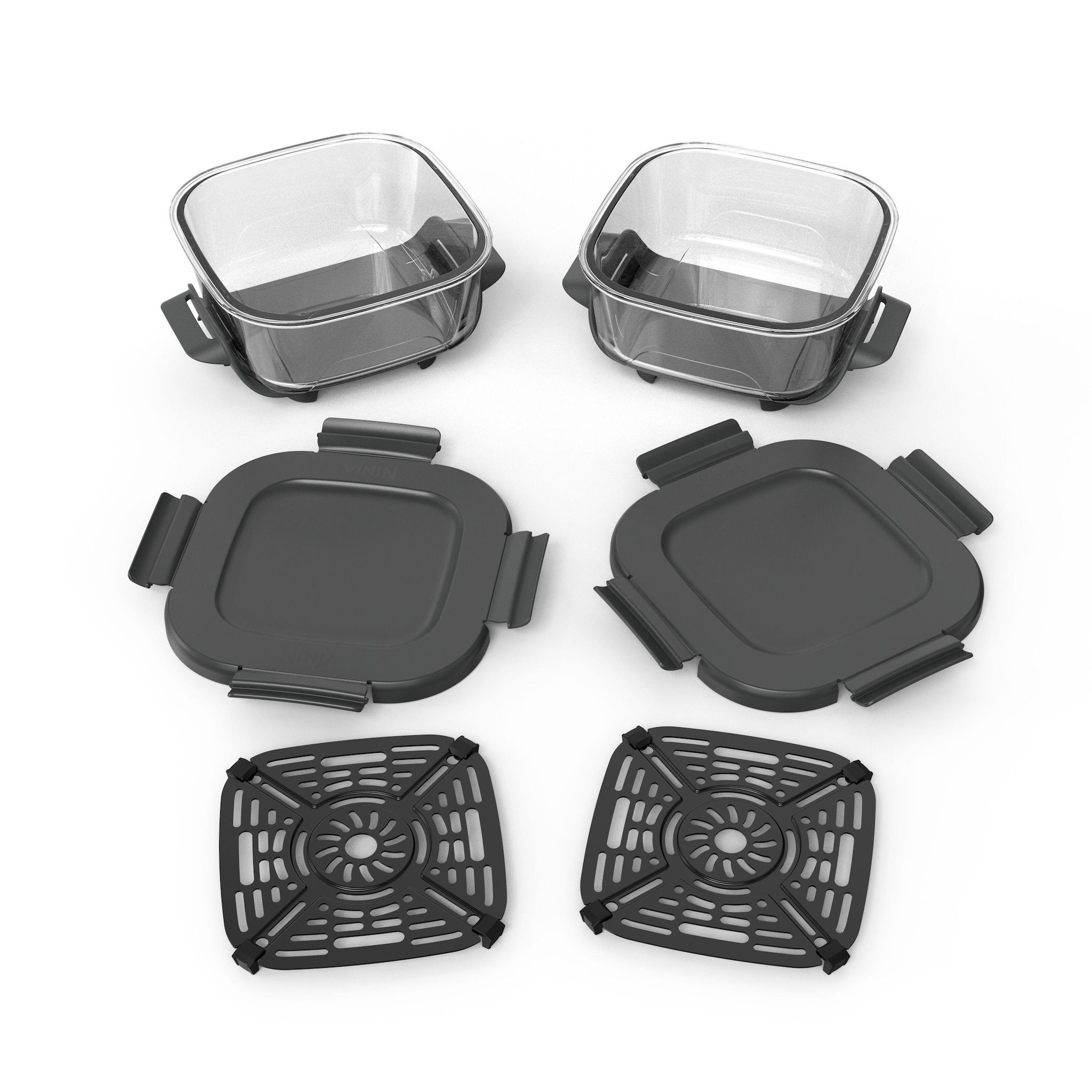 Voir la diapositive 2 : NINJA 2 contenants en verre CRISPI 1.4 L - Transparent