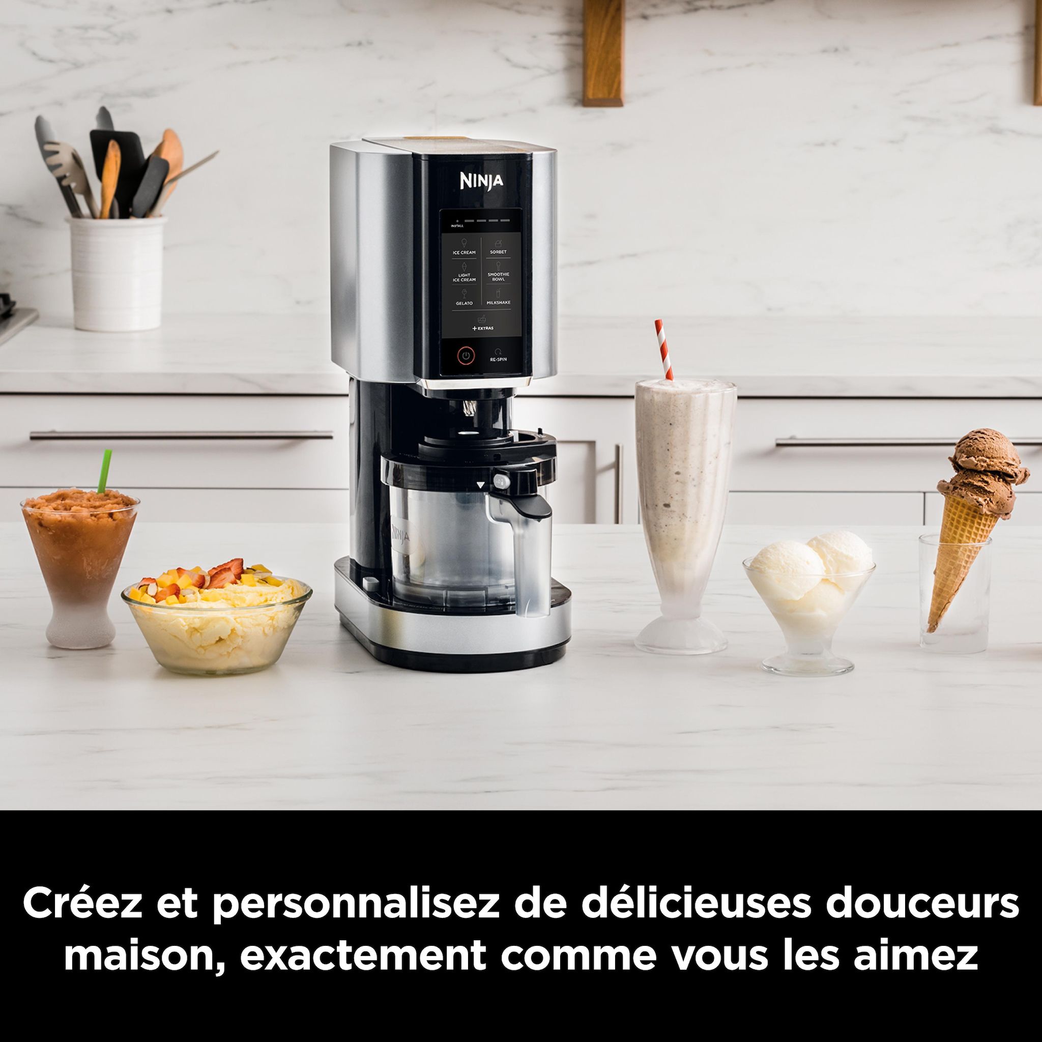 Voir la diapositive 7 : NINJA Machine à glace Creami NC302EU - Gris