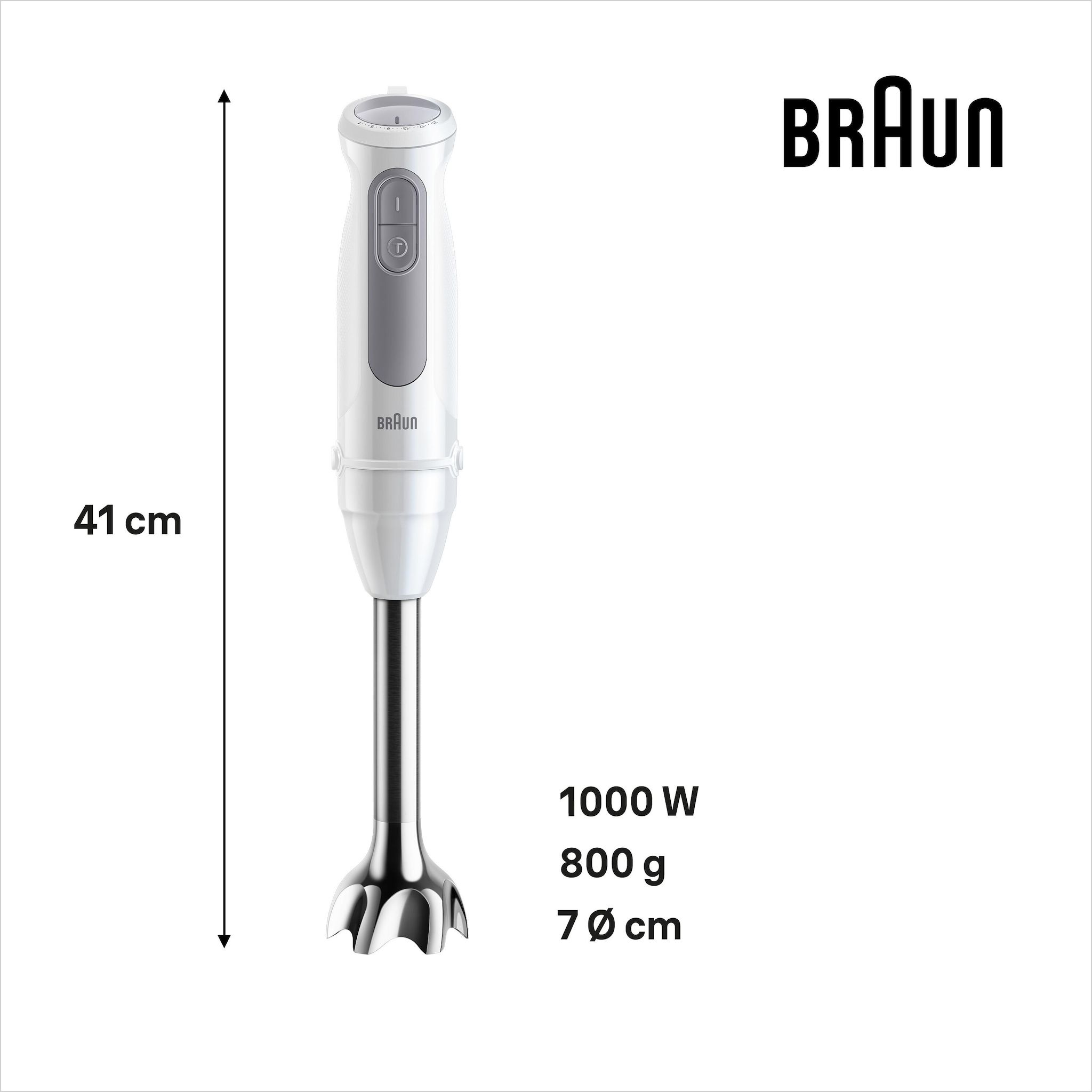 Voir la diapositive 7 : BRAUN Mixeur plongeant MQ50501M - Blanc