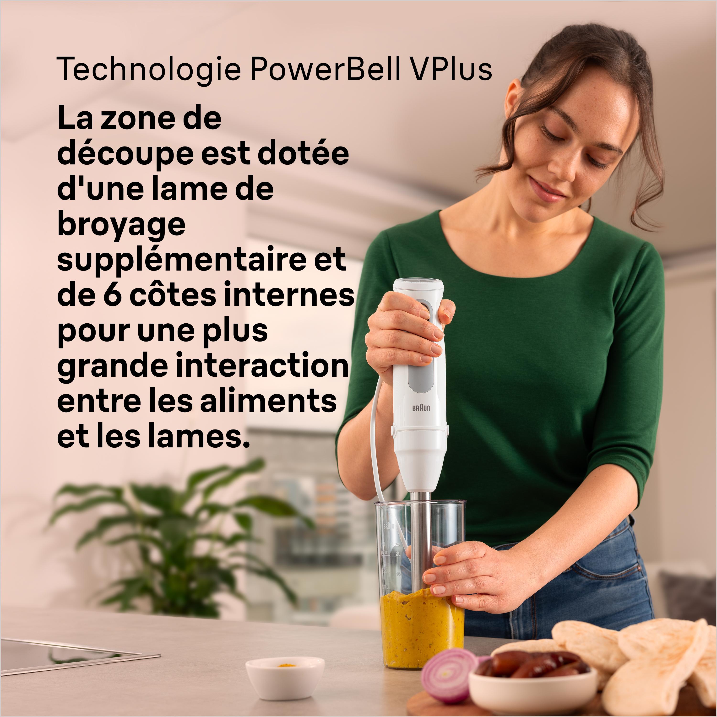 Voir la diapositive 9 : BRAUN Mixeur plongeant MQ50501M - Blanc
