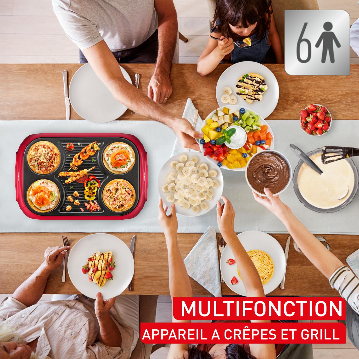 Voir la diapositive 2 : TEFAL Crêpière électrique PY55A7F0 - Rouge