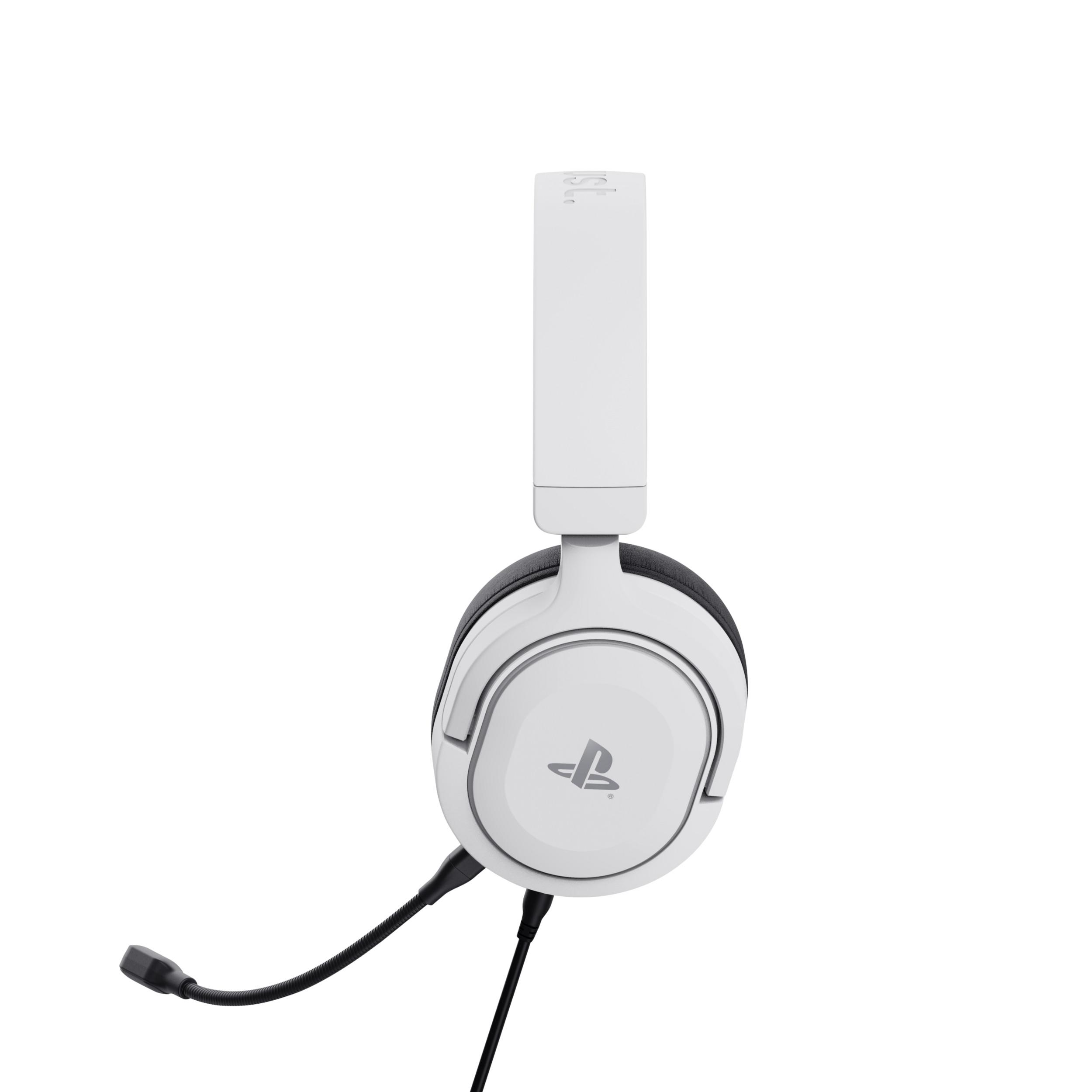 Voir la diapositive 2 : TRUST Casque Gaming Filaire Forta Blanc - PS5