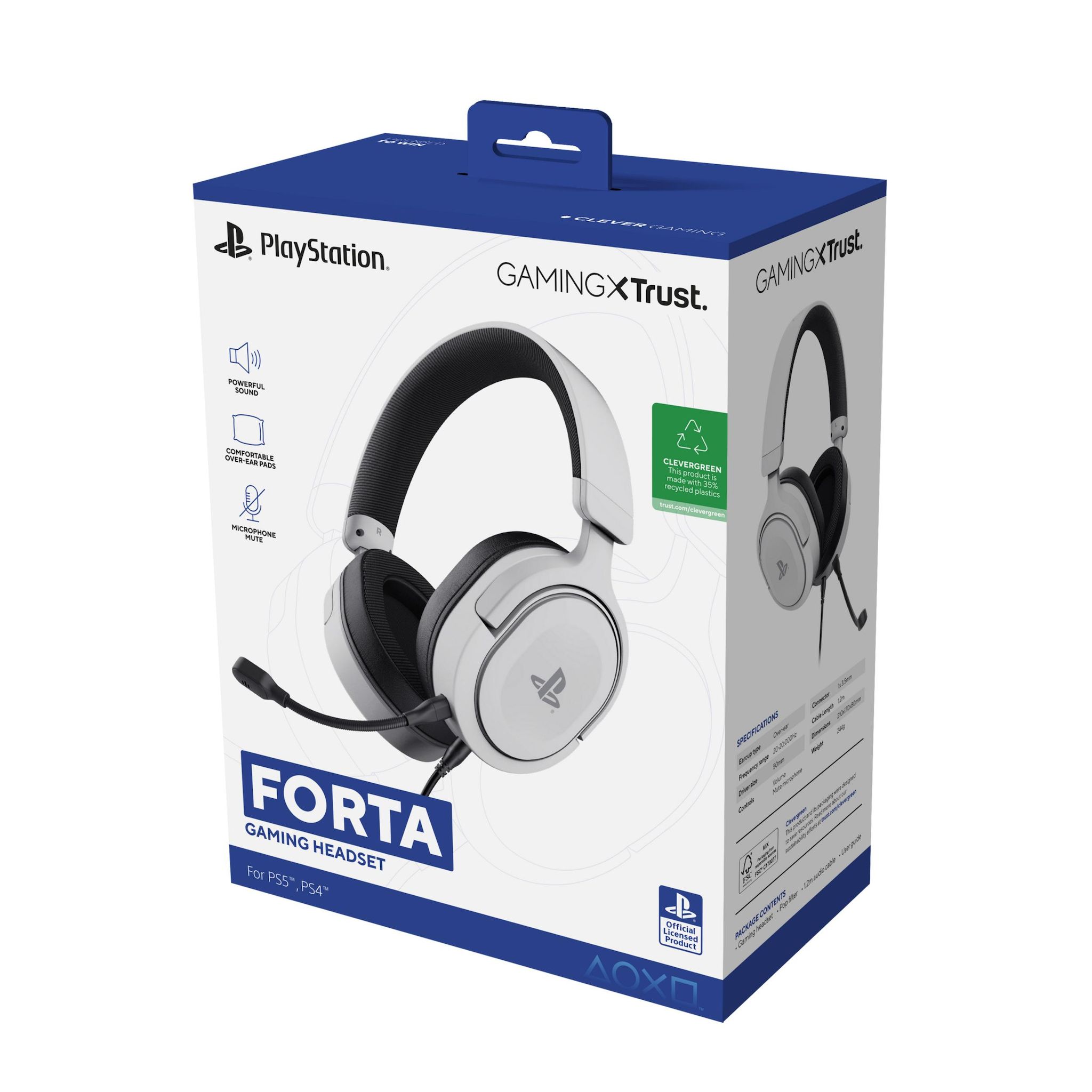 Voir la diapositive 6 : TRUST Casque Gaming Filaire Forta Blanc - PS5