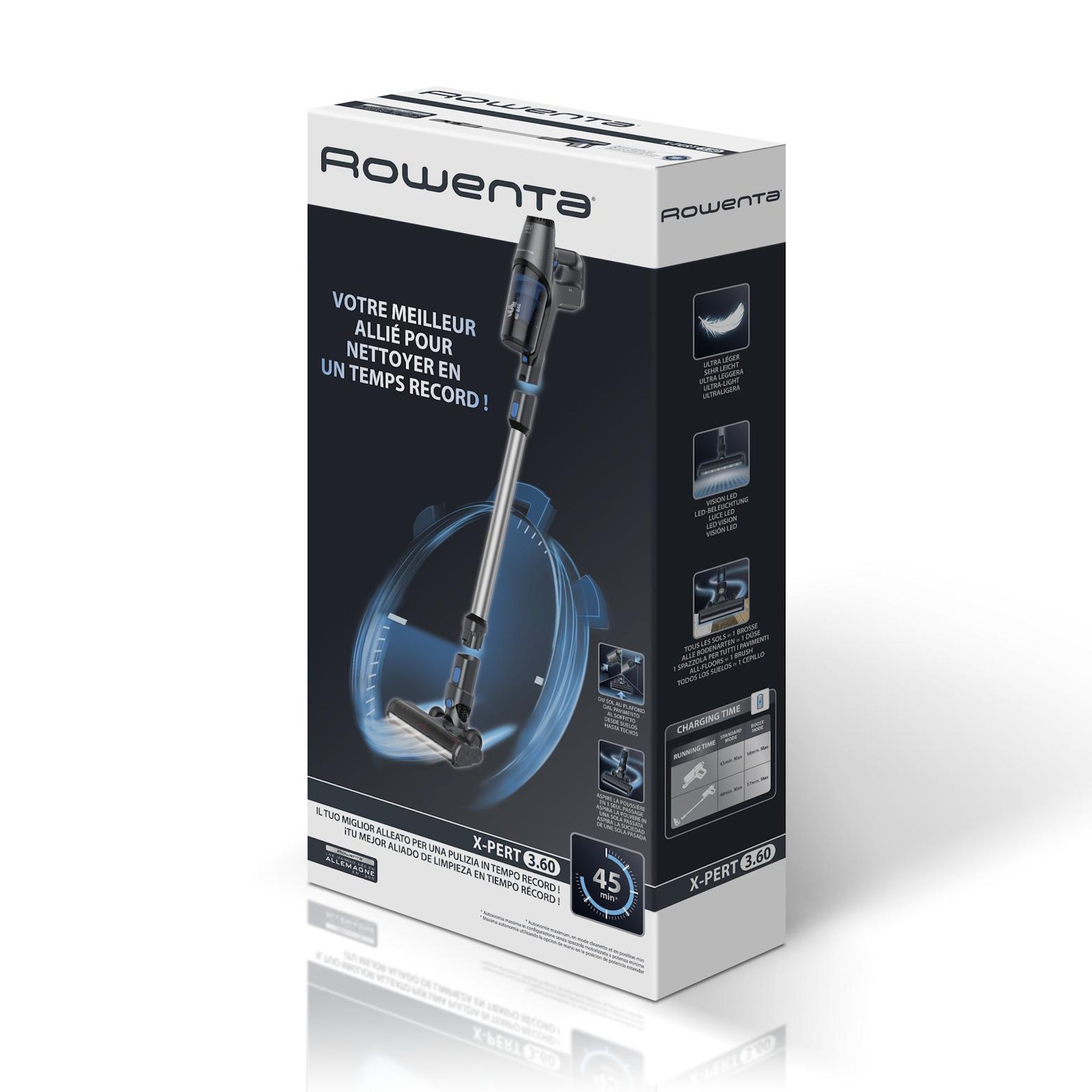 Voir la diapositive 6 : ROWENTA Aspirateur balai RH6929WO - Gris et bleu