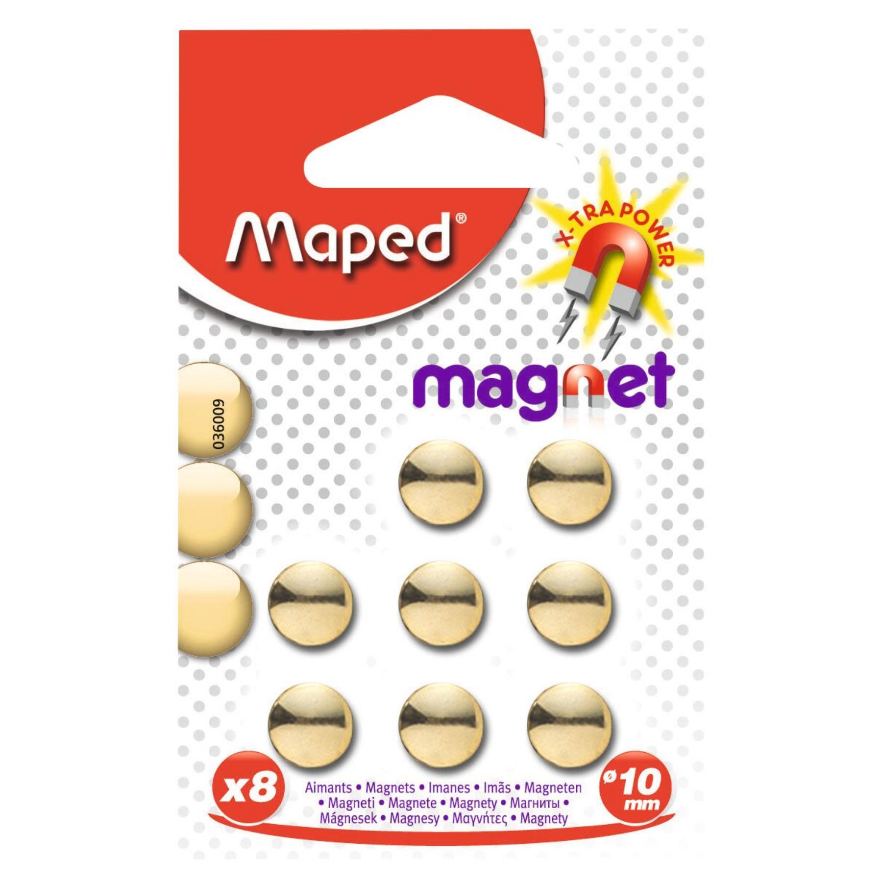 MAPED Lot de 8 aimants ronds Format 10mm