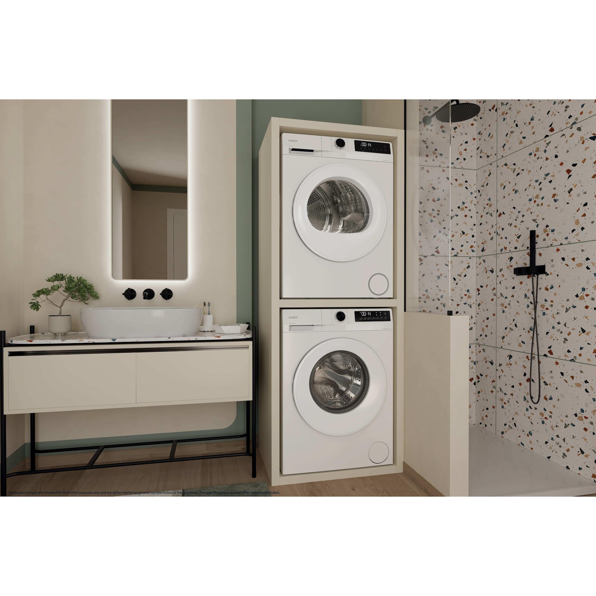 Voir la diapositive 5 : CANDY Sèche linge hublot GDL 8N1S, Pompe à chaleur, E