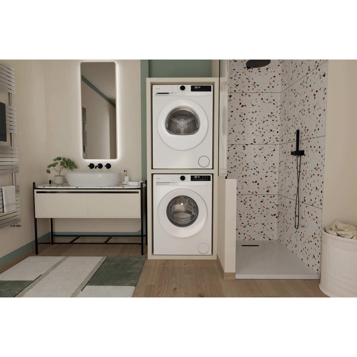 CANDY Sèche linge hublot GDL 8N1S, Pompe à chaleur, E