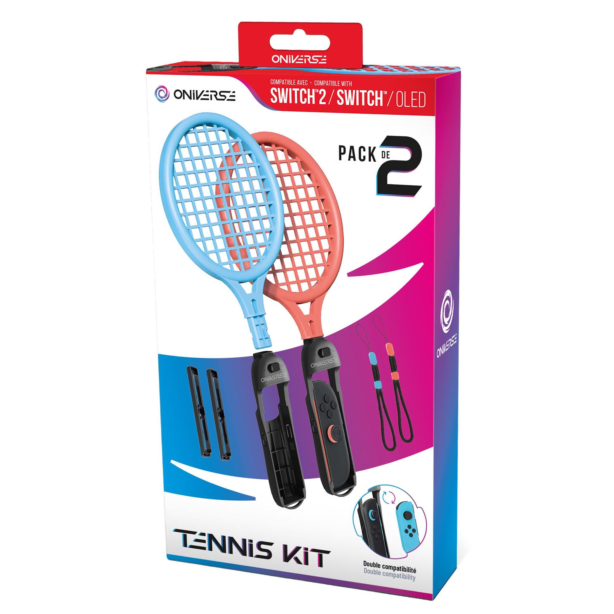 ONIVERSE Pack de 2 Raquettes Nintendo Switch 2 / Nintendo Switch