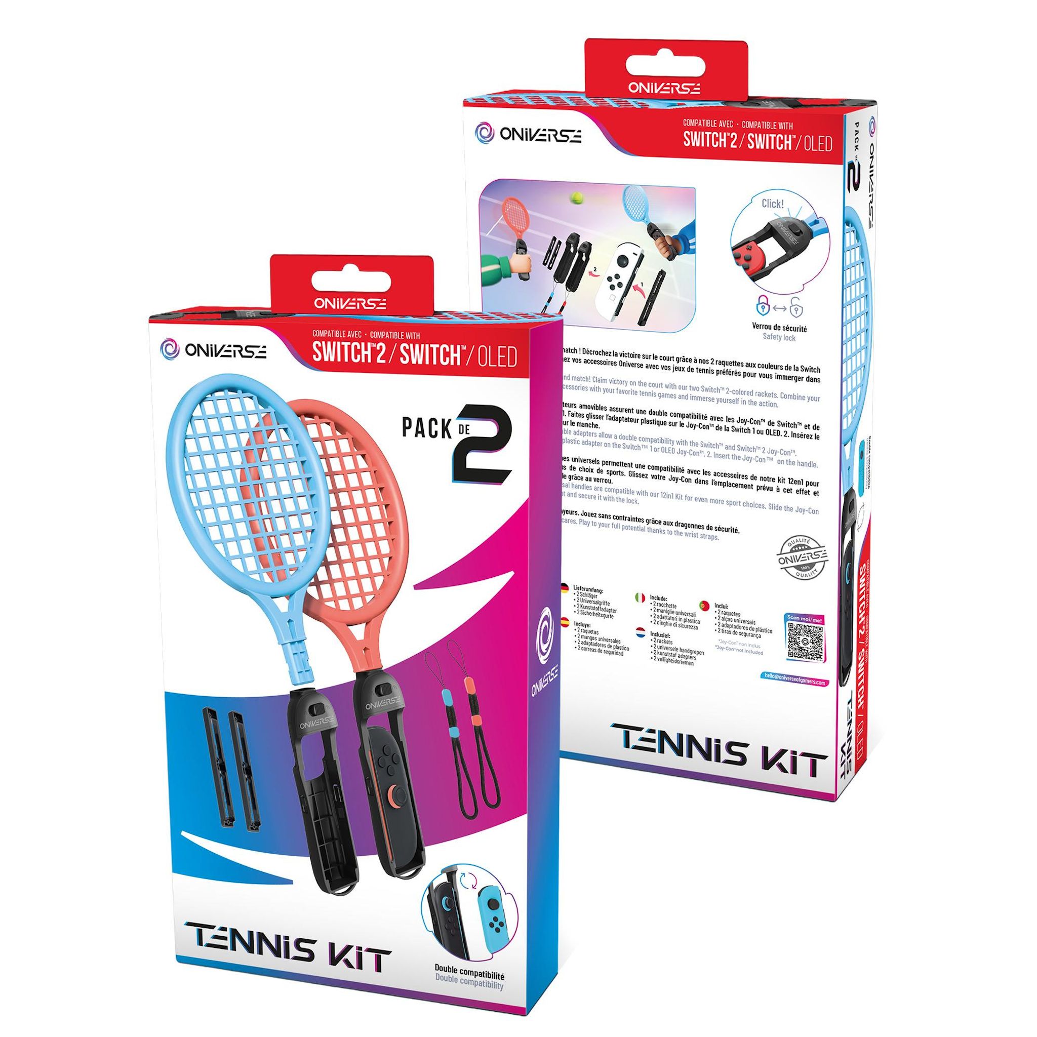 Voir la diapositive 10 : ONIVERSE Pack de 2 Raquettes Nintendo Switch 2 / Nintendo Switch