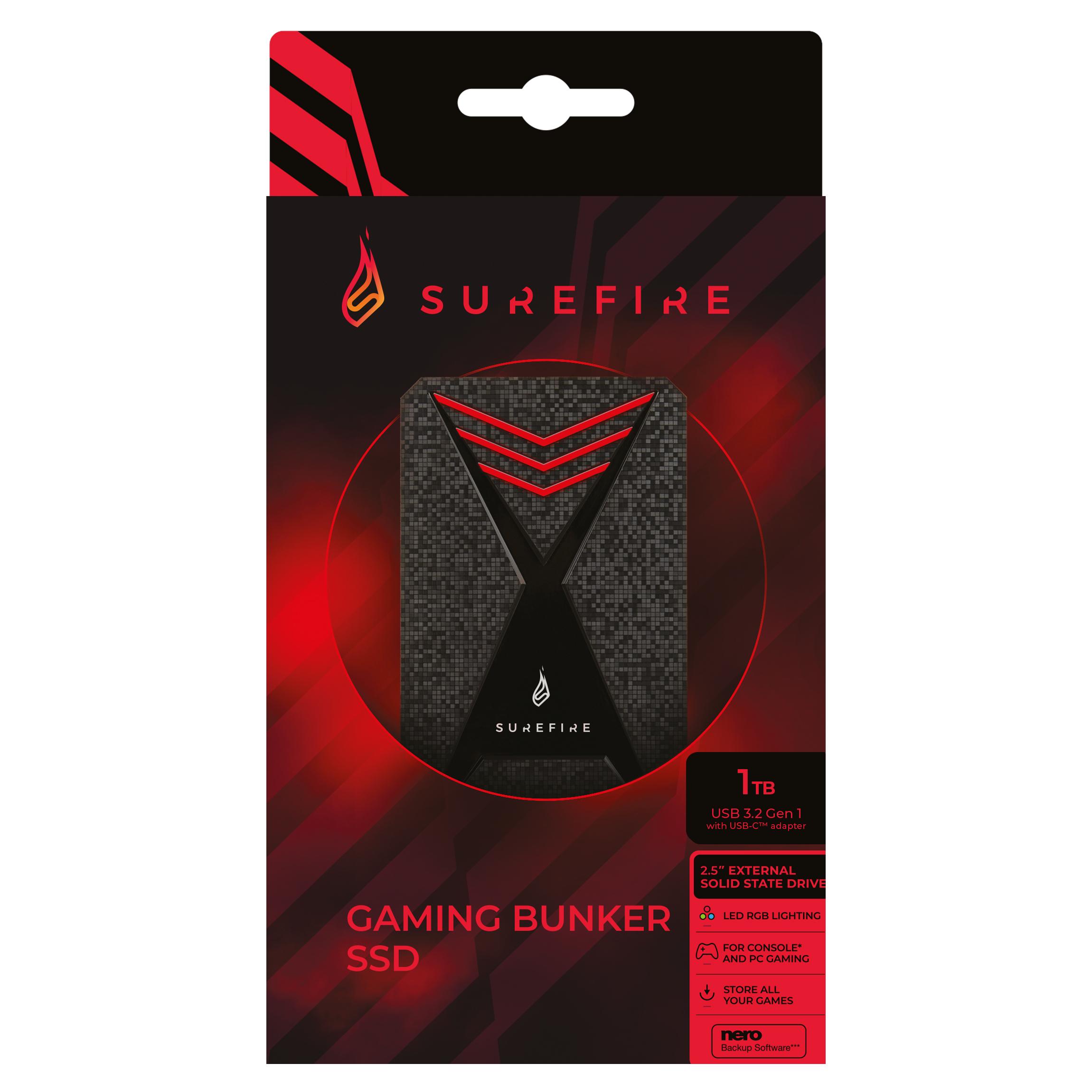 Voir la diapositive 3 : SUREFIRE Disque Dur externe 1To USB 3 3.2 - Noir