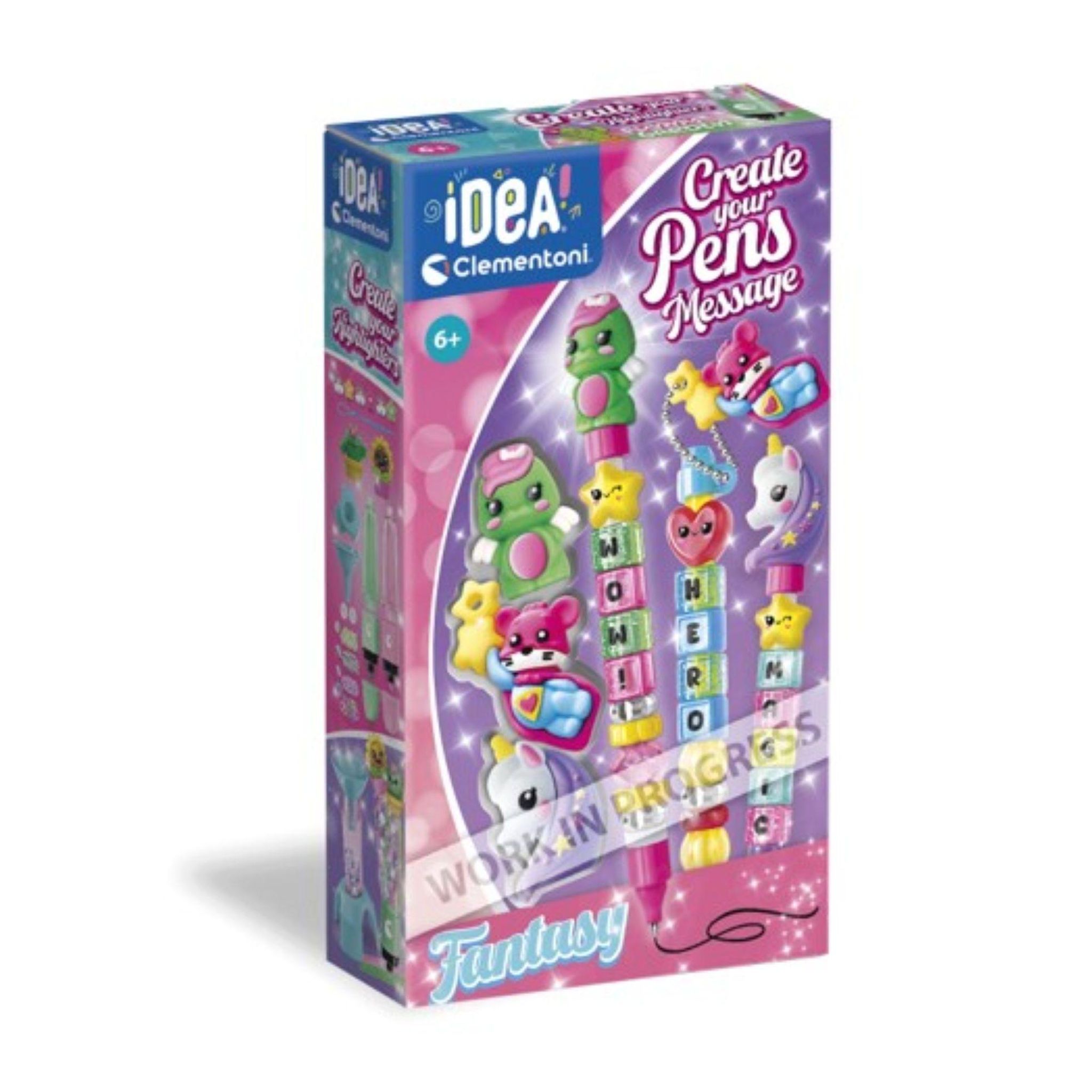 CLEMENTONI Crée tes stylos Message Good Luck