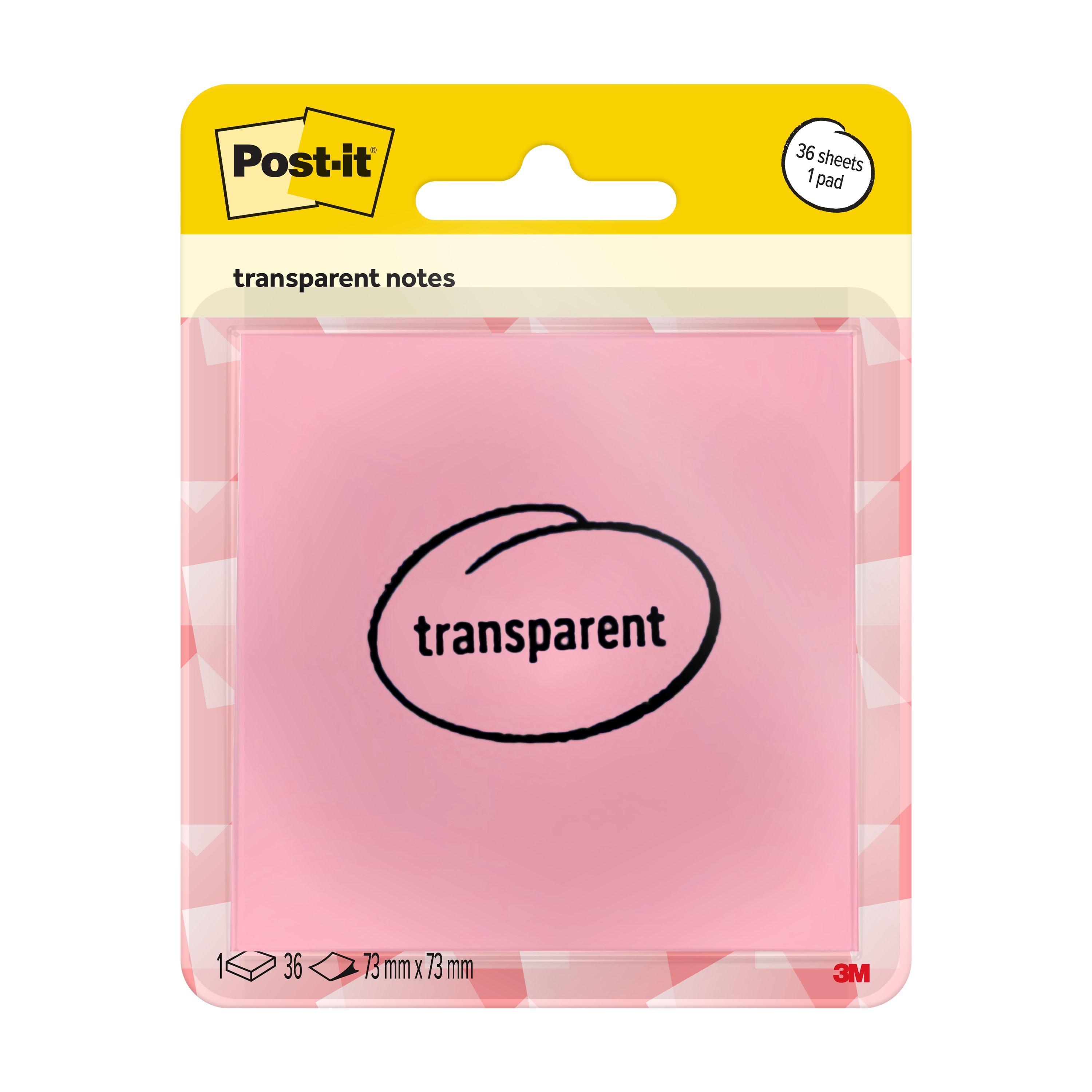 3M Post It transparent 36 feuilles couleur papaye