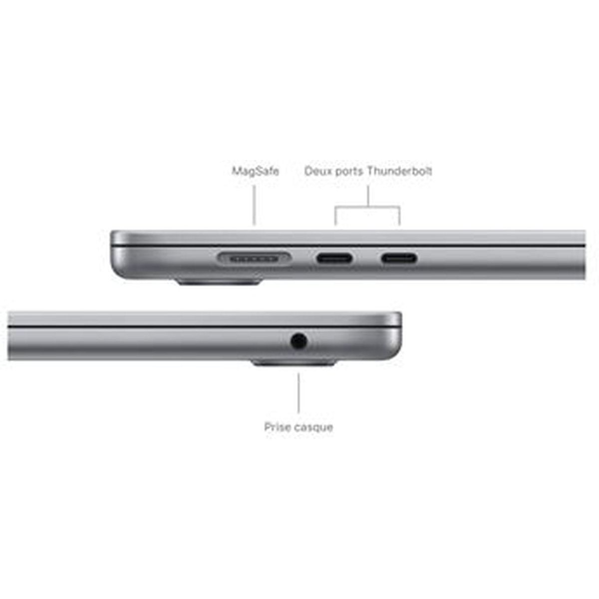 APPLE MacBook Air 15" 256 Go SSD 16 Go RAM Puce M3 CPU 8 Cœurs GPU 10 Cœurs - Gris sidéral