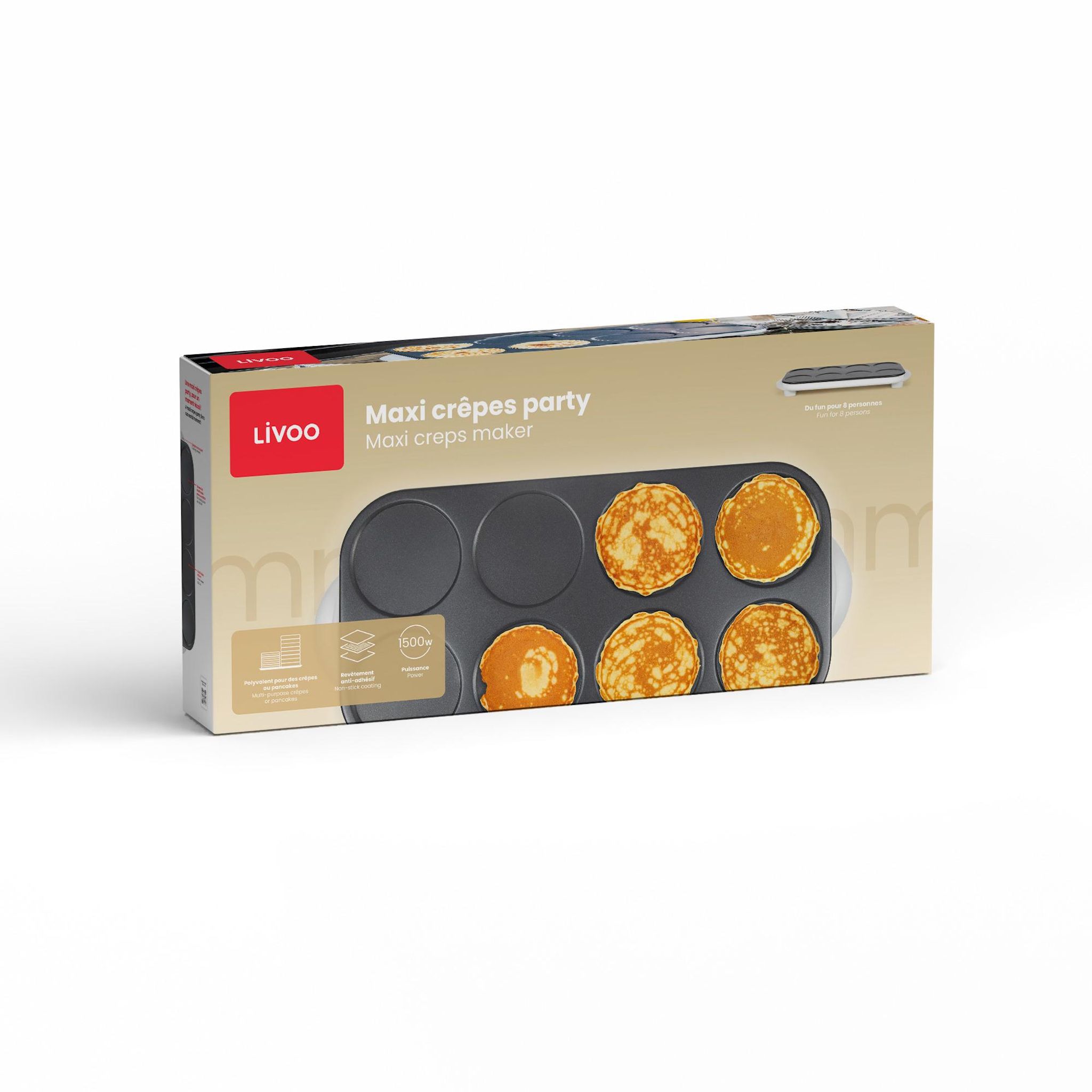 Voir la diapositive 6 : LIVOO Maxi crêpes party DOC186 - Blanc