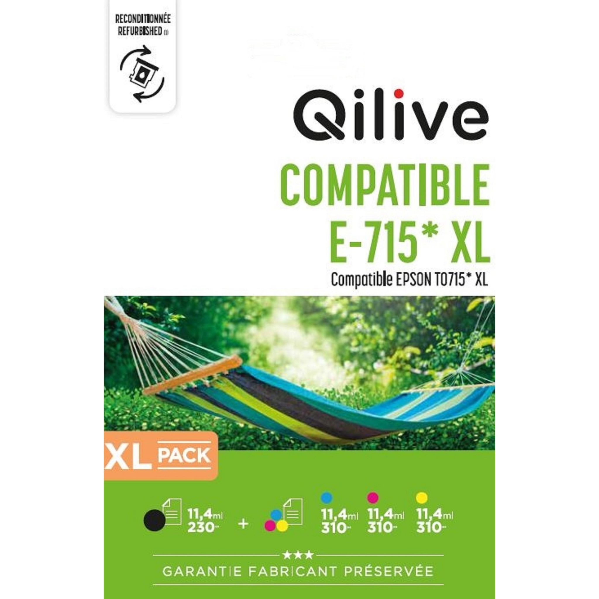 QILIVE Cartouche d'encre pour Epson E-715 XL Pack - Noir + Couleurs