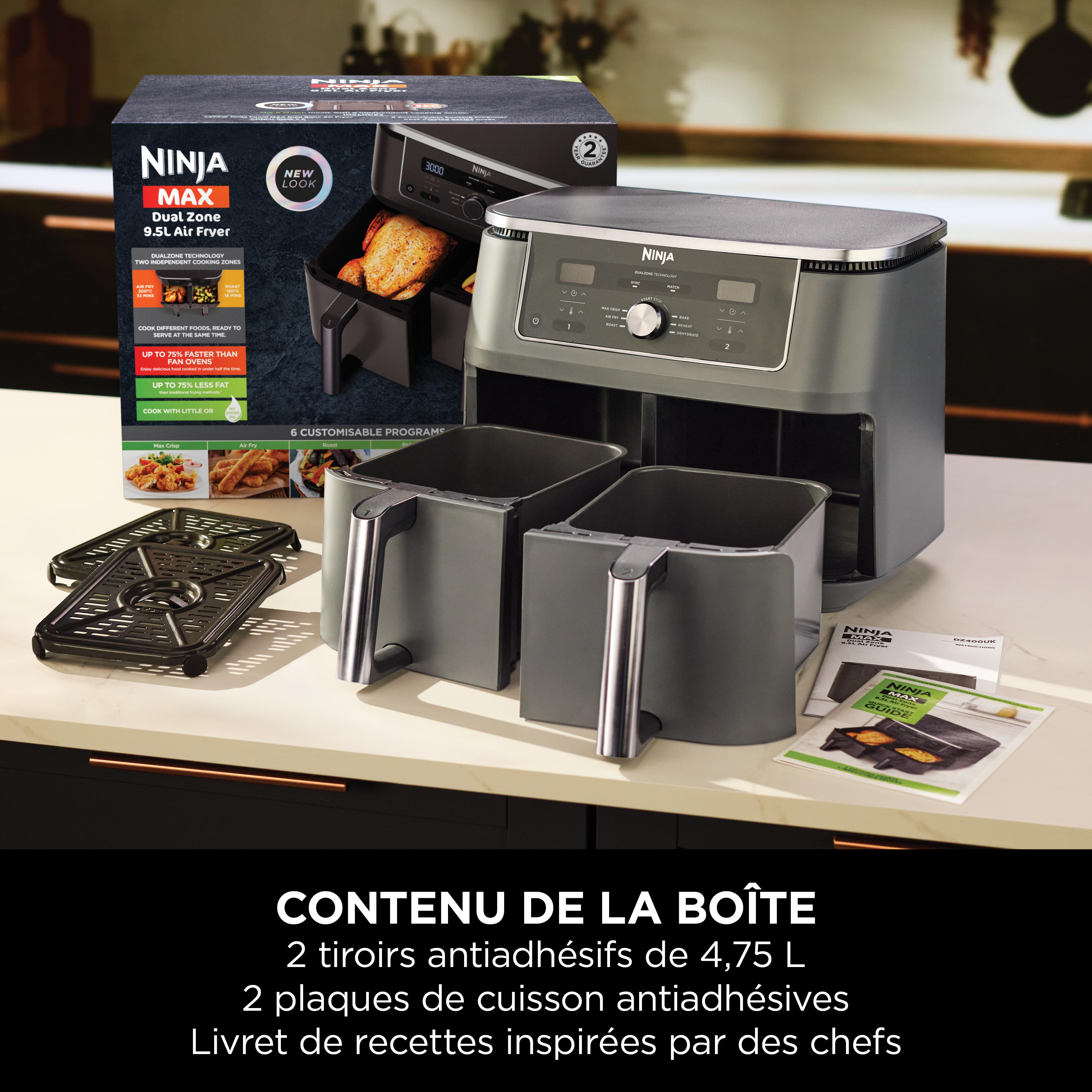Voir la diapositive 10 : NINJA Friteuse sans huile à air chaud DZ400EU - Noir