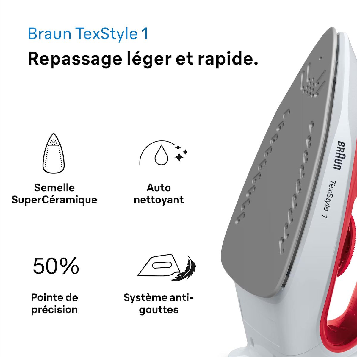 BRAUN Fer à repasser SI1019RD - Rouge et blanc