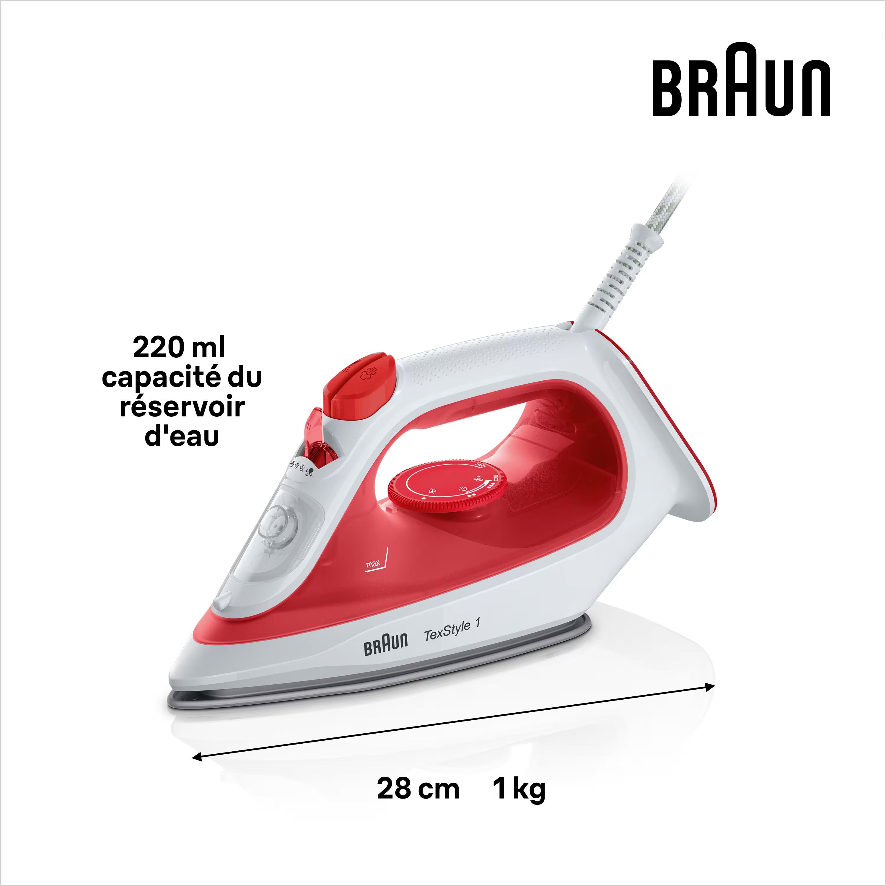 Voir la diapositive 4 : BRAUN Fer à repasser SI1019RD - Rouge et blanc