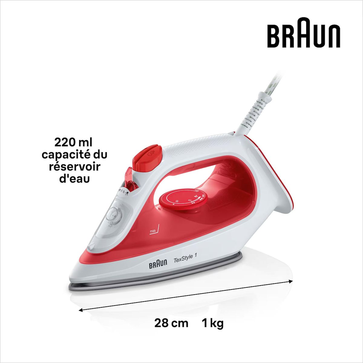 BRAUN Fer à repasser SI1019RD - Rouge et blanc