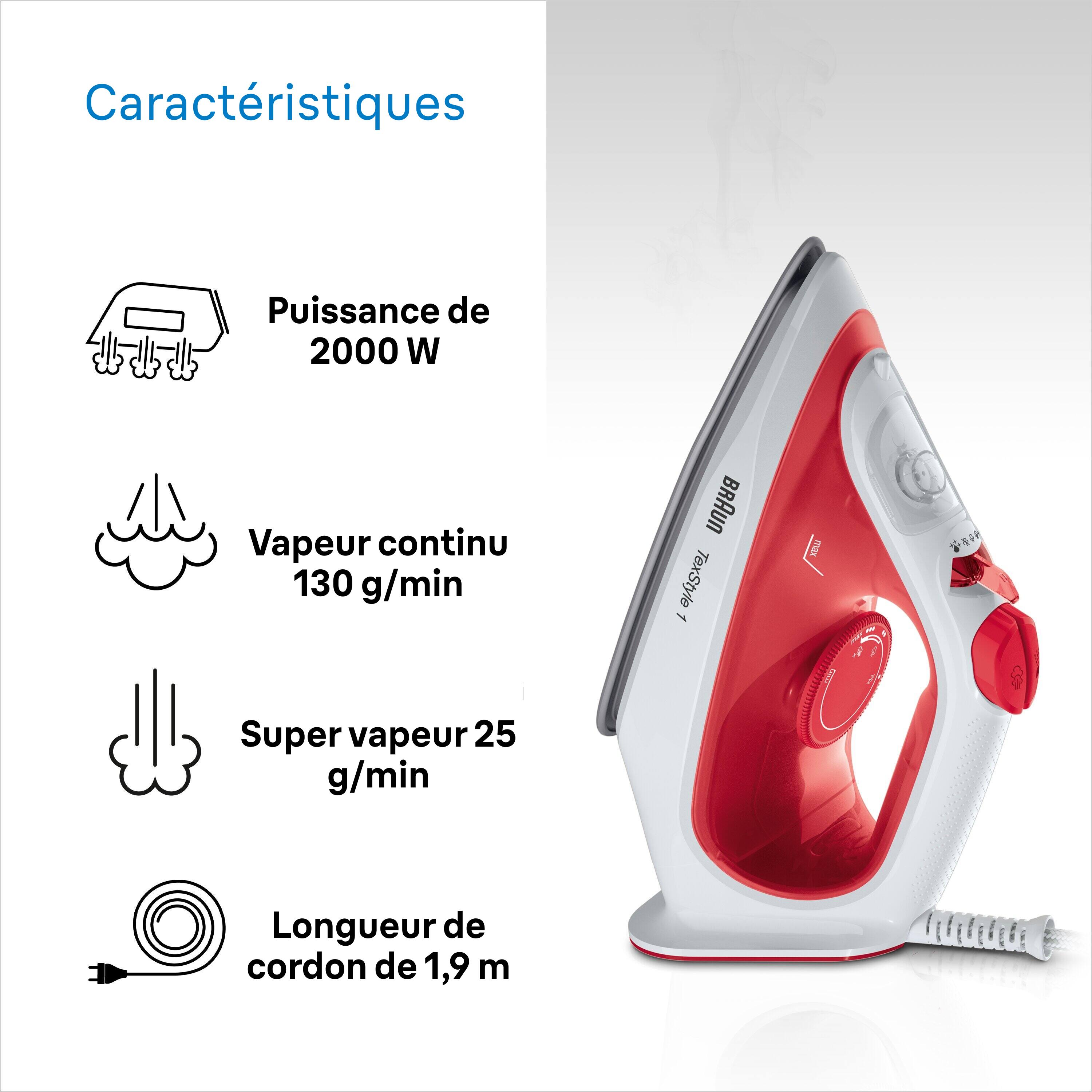 Voir la diapositive 5 : BRAUN Fer à repasser SI1019RD - Rouge et blanc