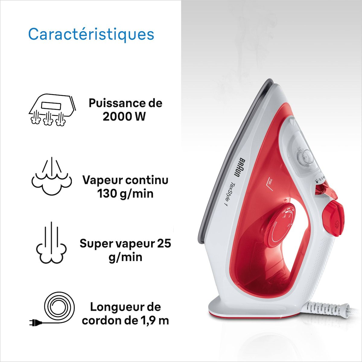BRAUN Fer à repasser SI1019RD - Rouge et blanc