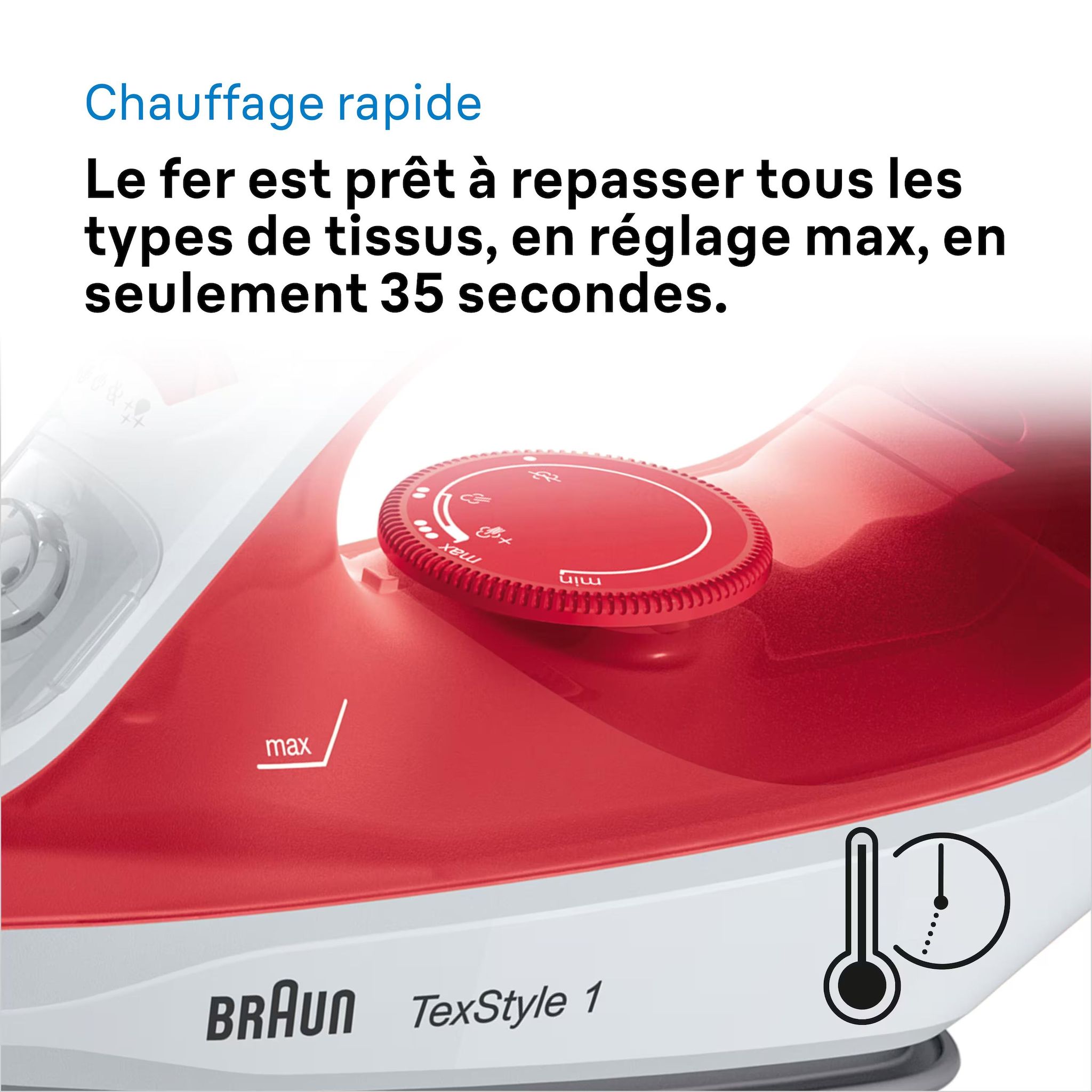 Voir la diapositive 6 : BRAUN Fer à repasser SI1019RD - Rouge et blanc