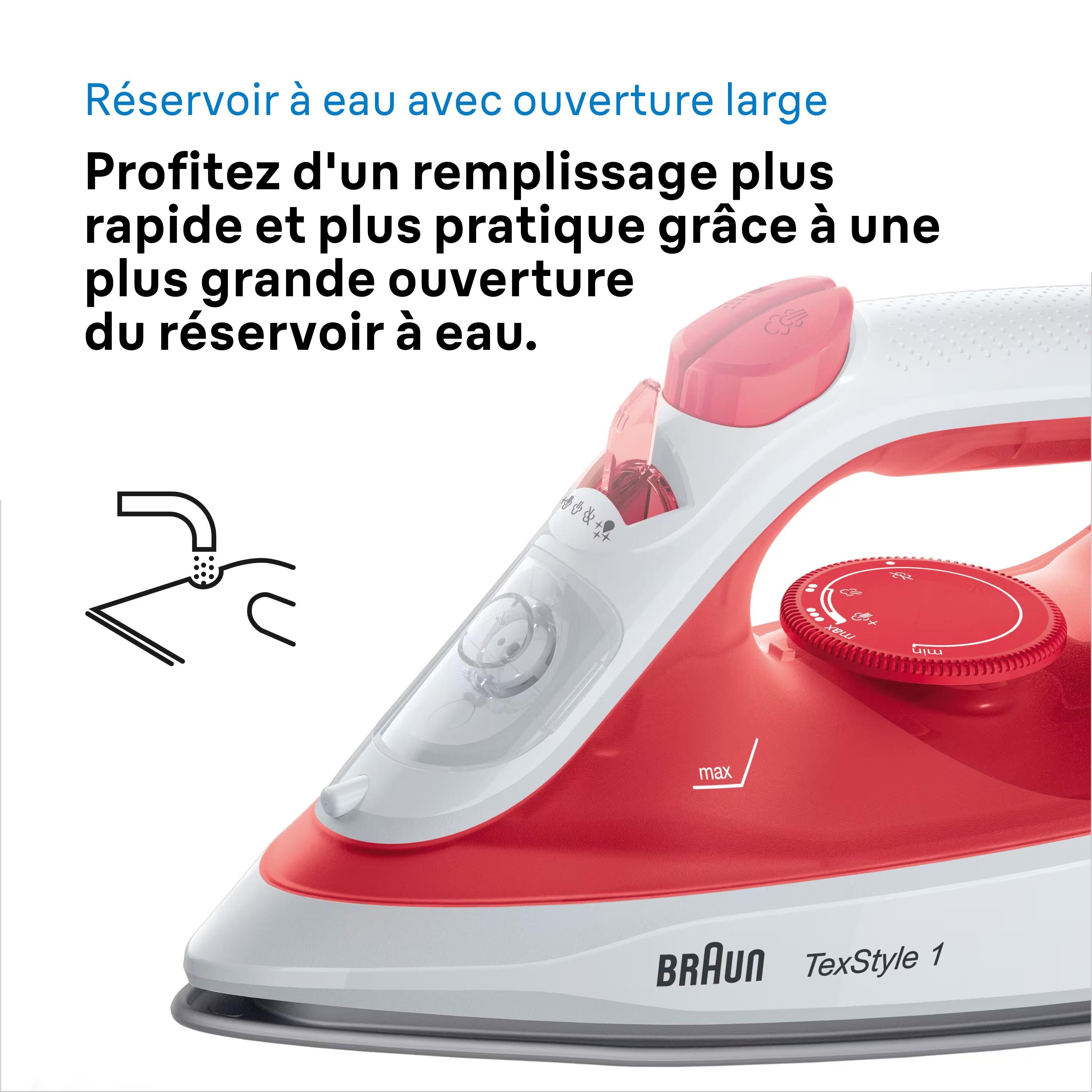 Voir la diapositive 8 : BRAUN Fer à repasser SI1019RD - Rouge et blanc