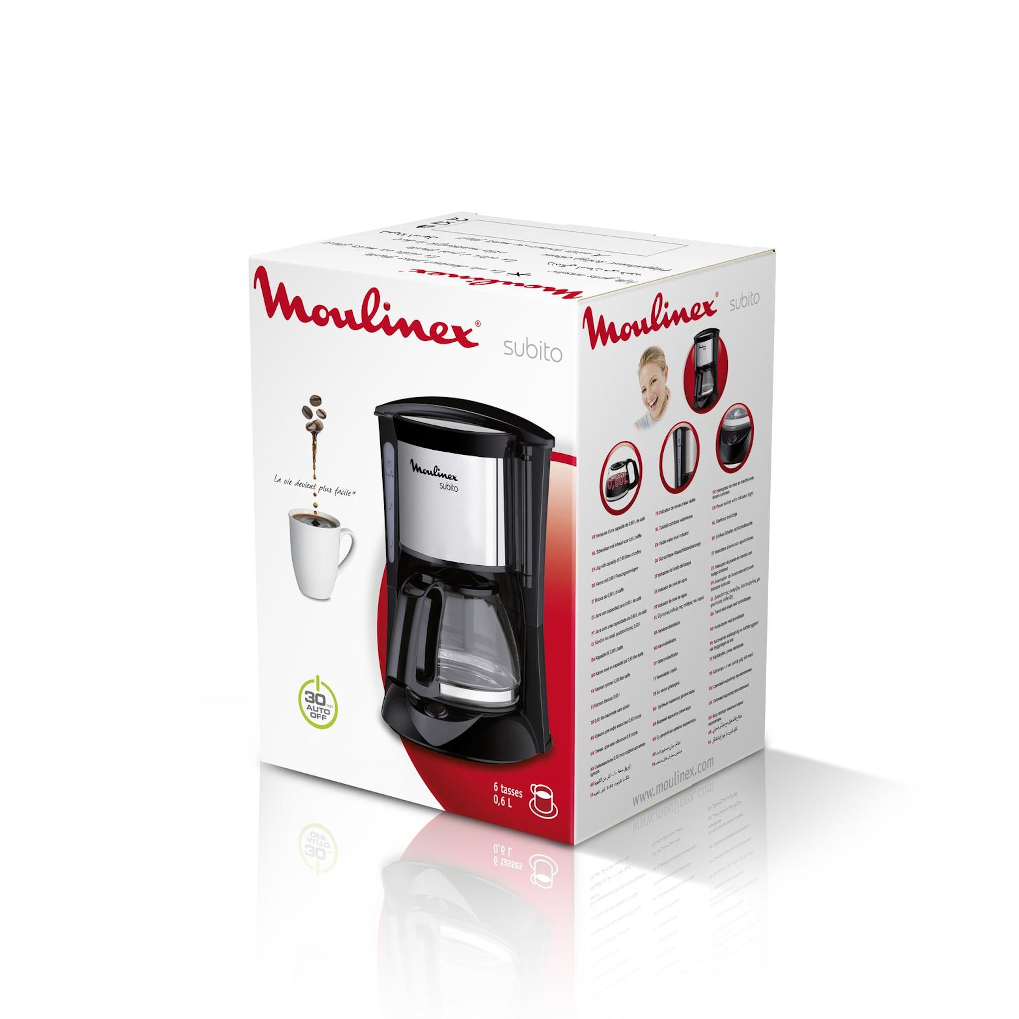 Voir la diapositive 7 : MOULINEX Cafetière filtre FG150813 - Noir
