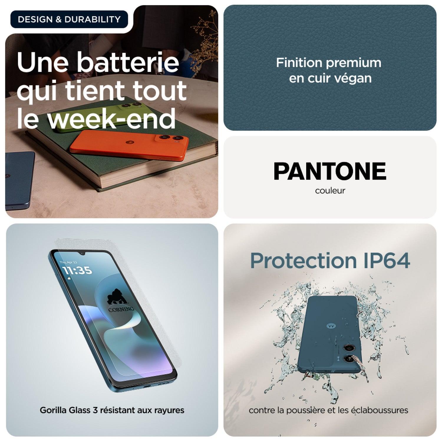 Voir la diapositive 8 : MOTOROLA G06 64Go - Bleu