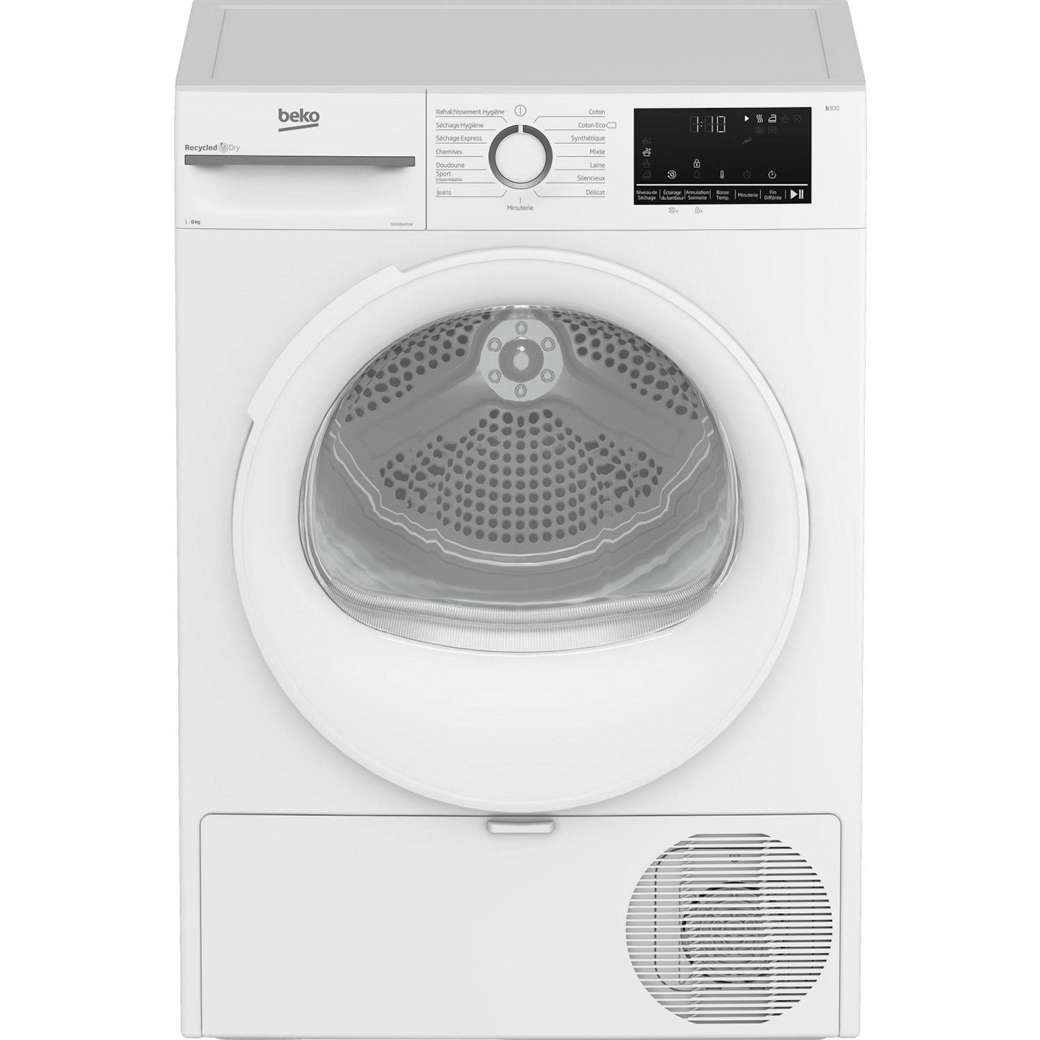 BEKO Sèche linge hublot D2H2849W, 8 kg, Pompe à chaleur, C
