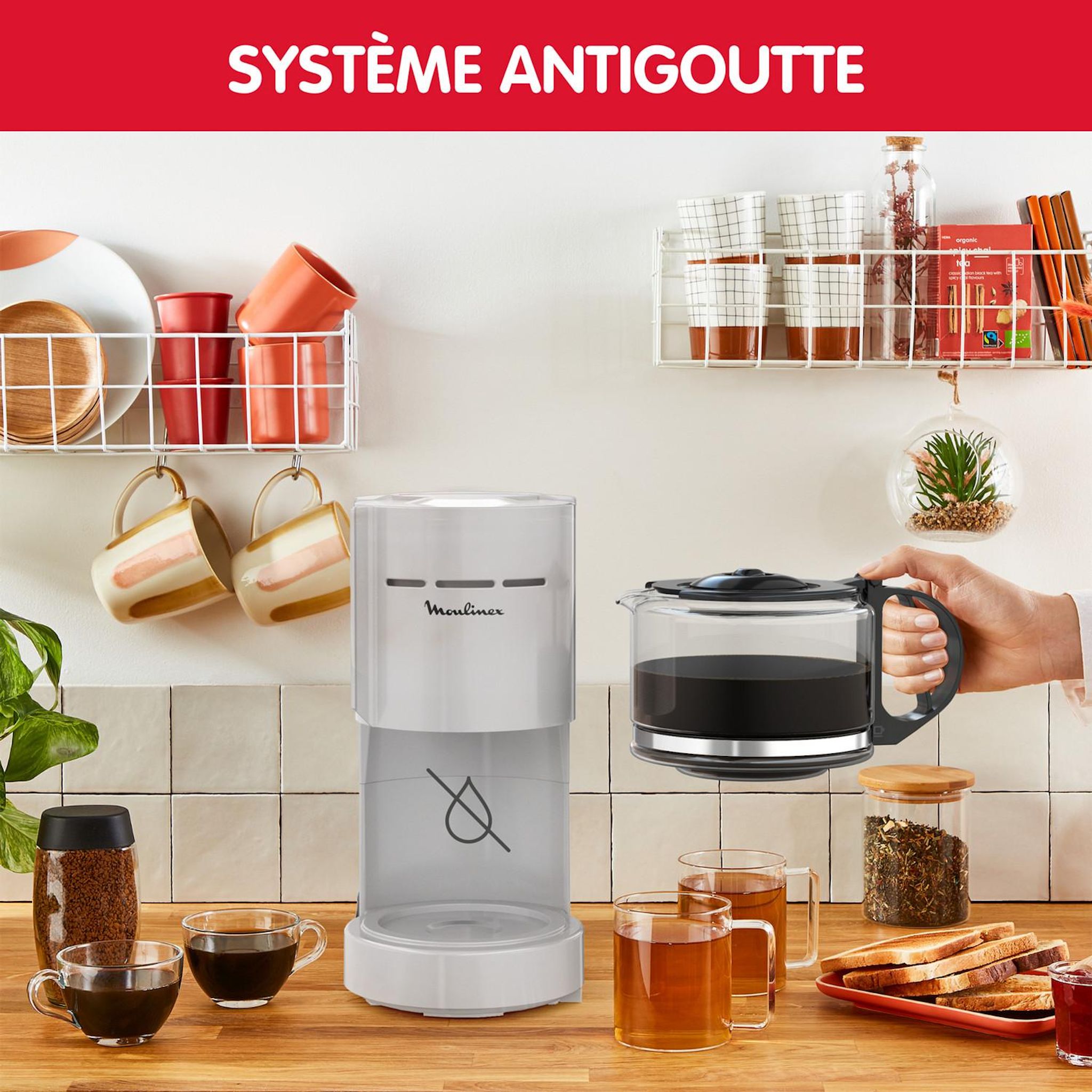 Voir la diapositive 4 : MOULINEX Cafetière filtre FG121B10 - Gris