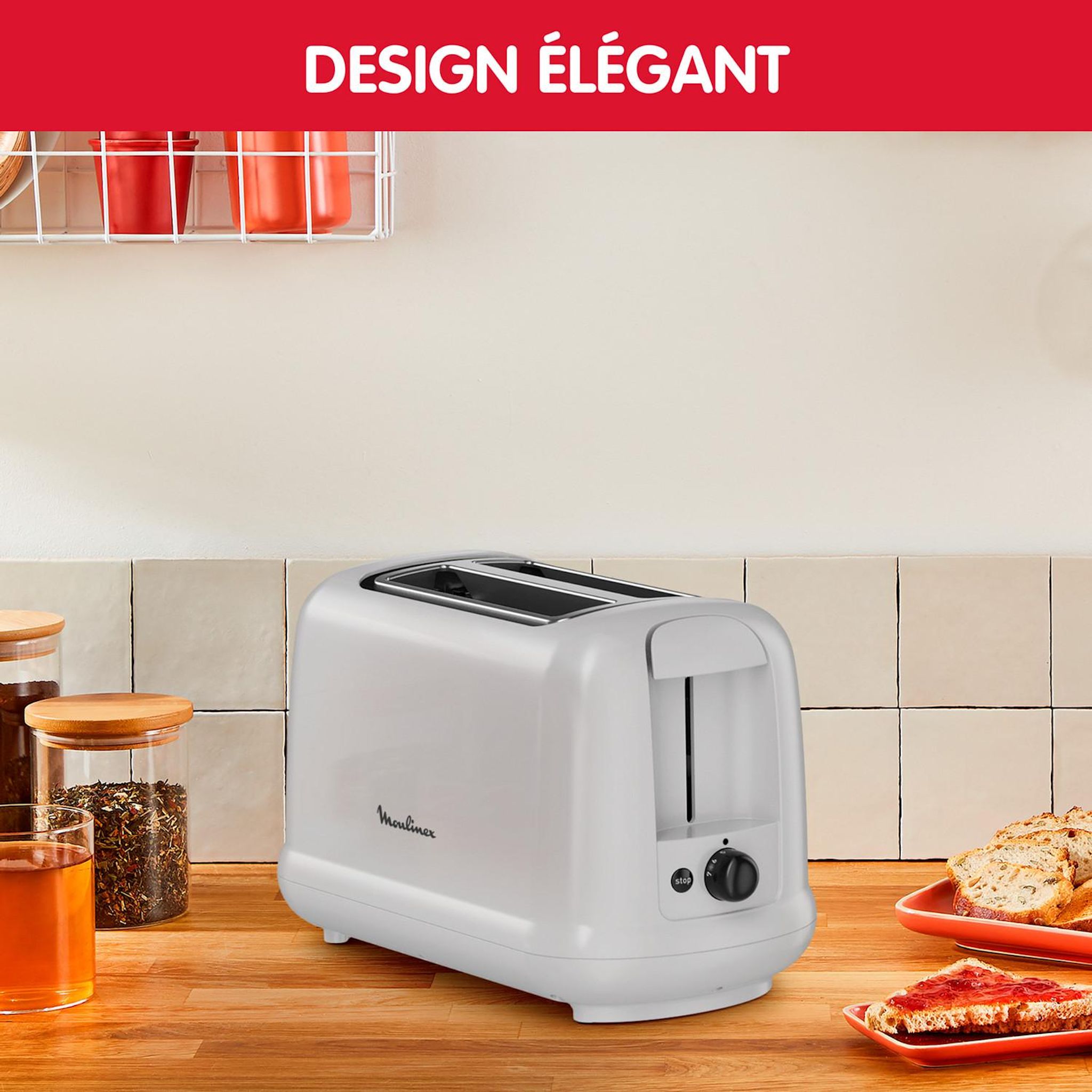 Voir la diapositive 2 : MOULINEX Grille-pain LT160B10 - Gris