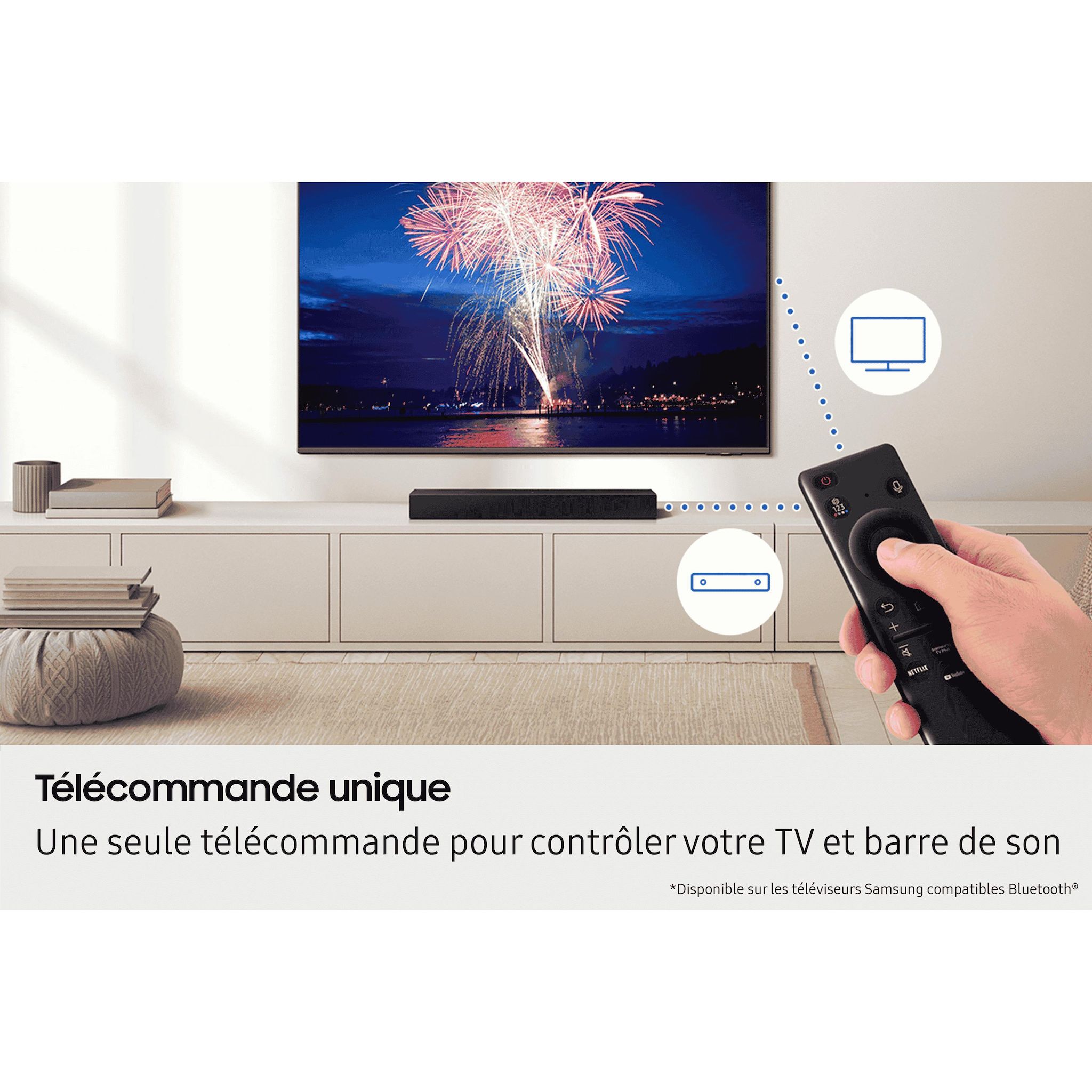 Voir la diapositive 7 : SAMSUNG Barre de son HW-B410F 2025 - Noir