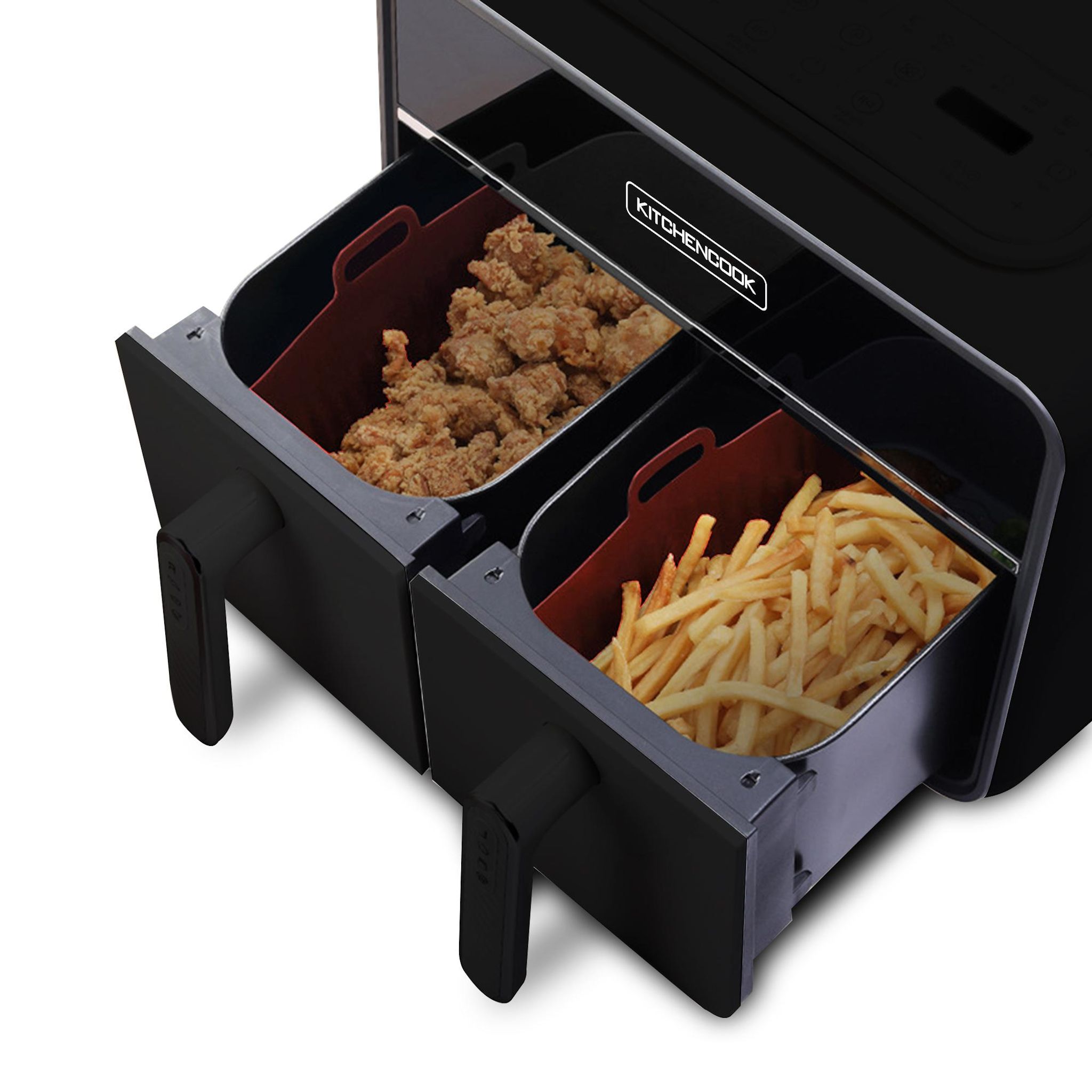 Voir la diapositive 6 : KITCHENCOOK Lot de 2 paniers de cuisson en silicone SILIPOT2 - Rouge