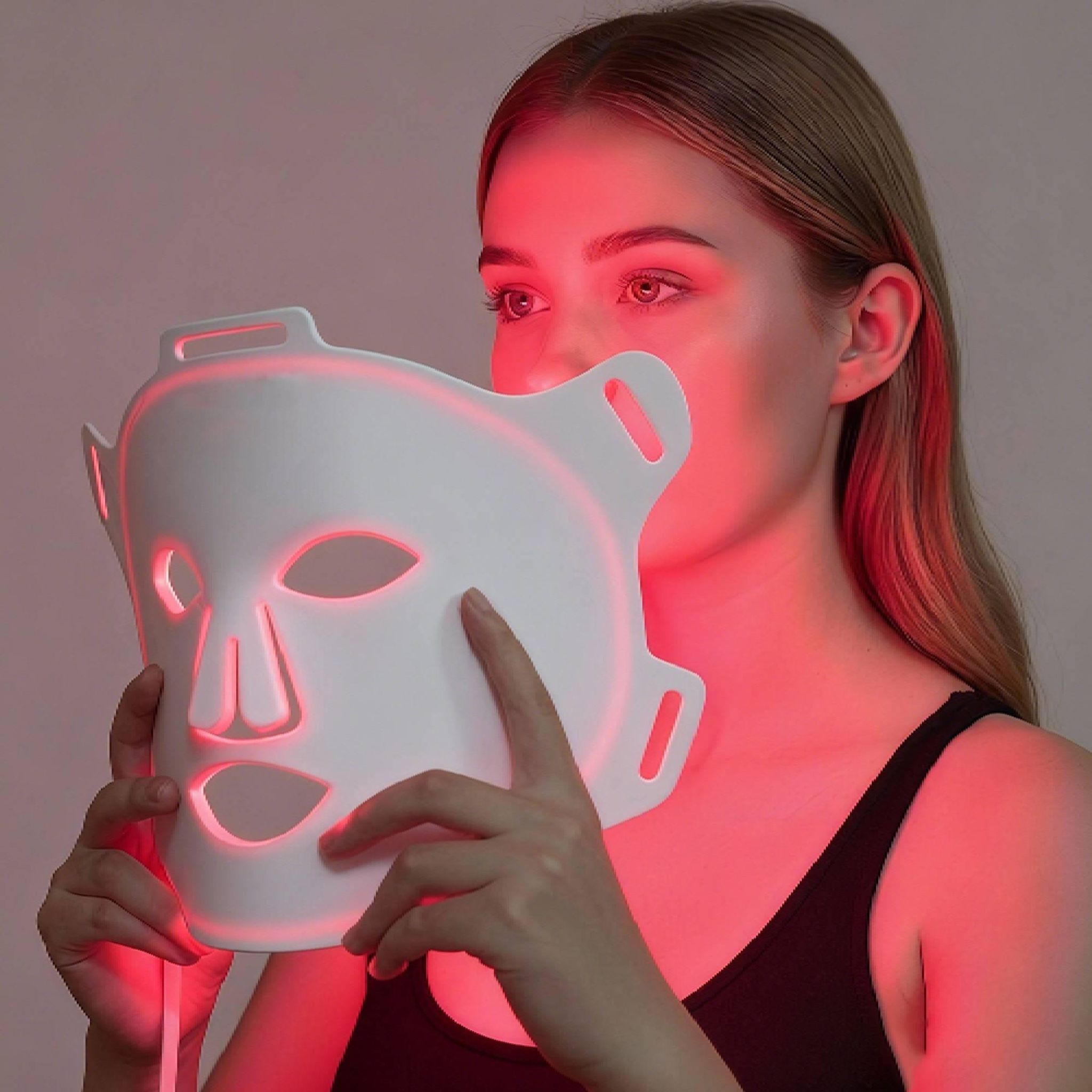 Voir la diapositive 6 : YOGHI Masque facial à luminothérapie Lune de soie - Blanc