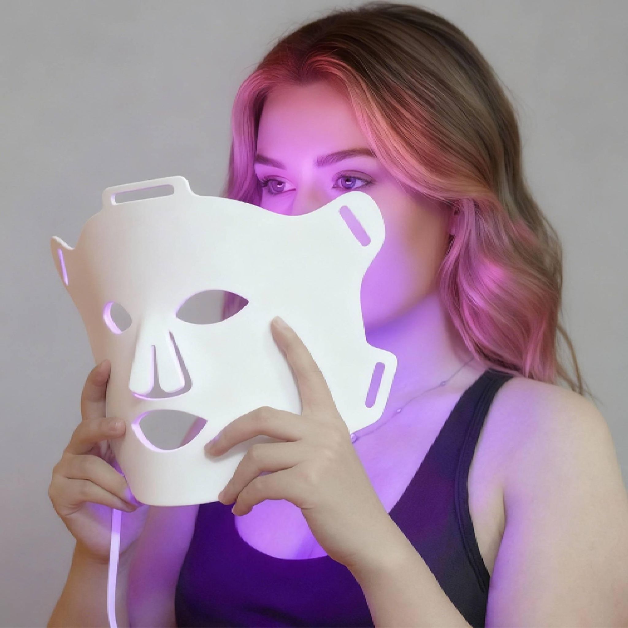 Voir la diapositive 7 : YOGHI Masque facial à luminothérapie Lune de soie - Blanc