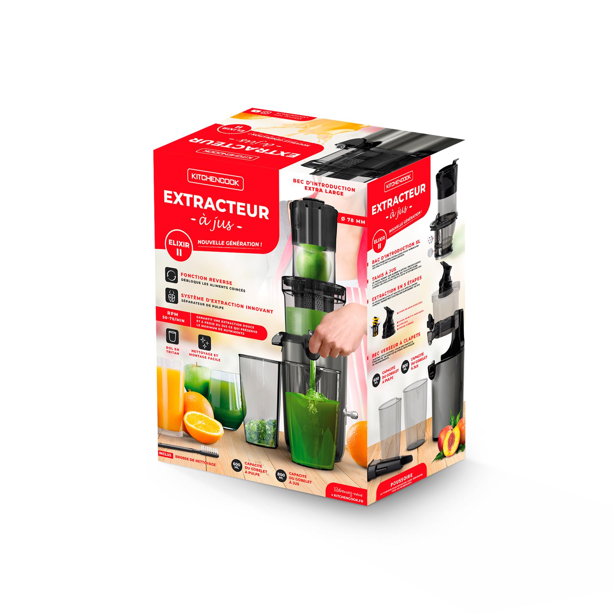 Voir la diapositive 5 : KITCHENCOOK Extracteur de jus Elixir II - Gris