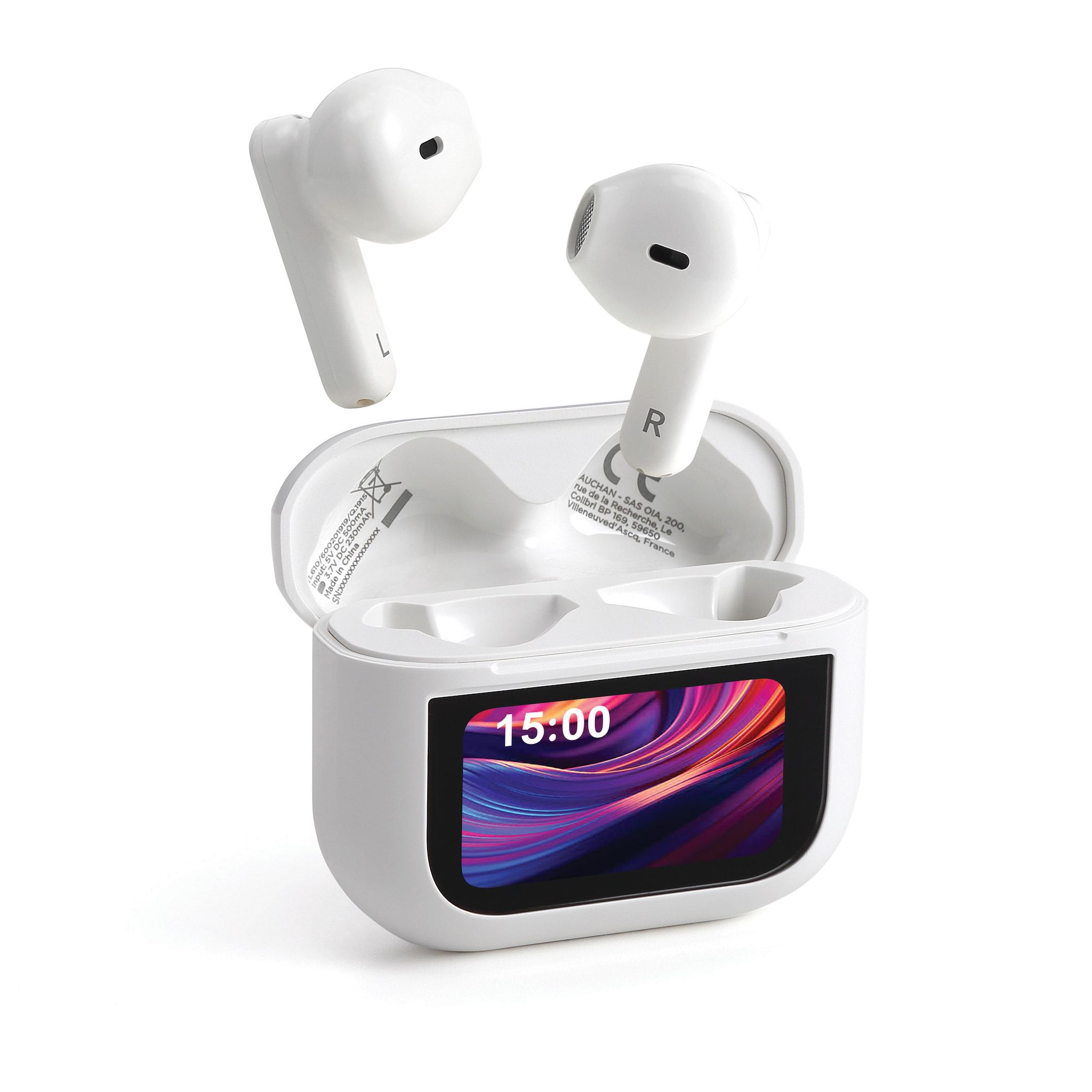 QILIVE Écouteurs sans Fil Tactile Q1915 LED - Blanc
