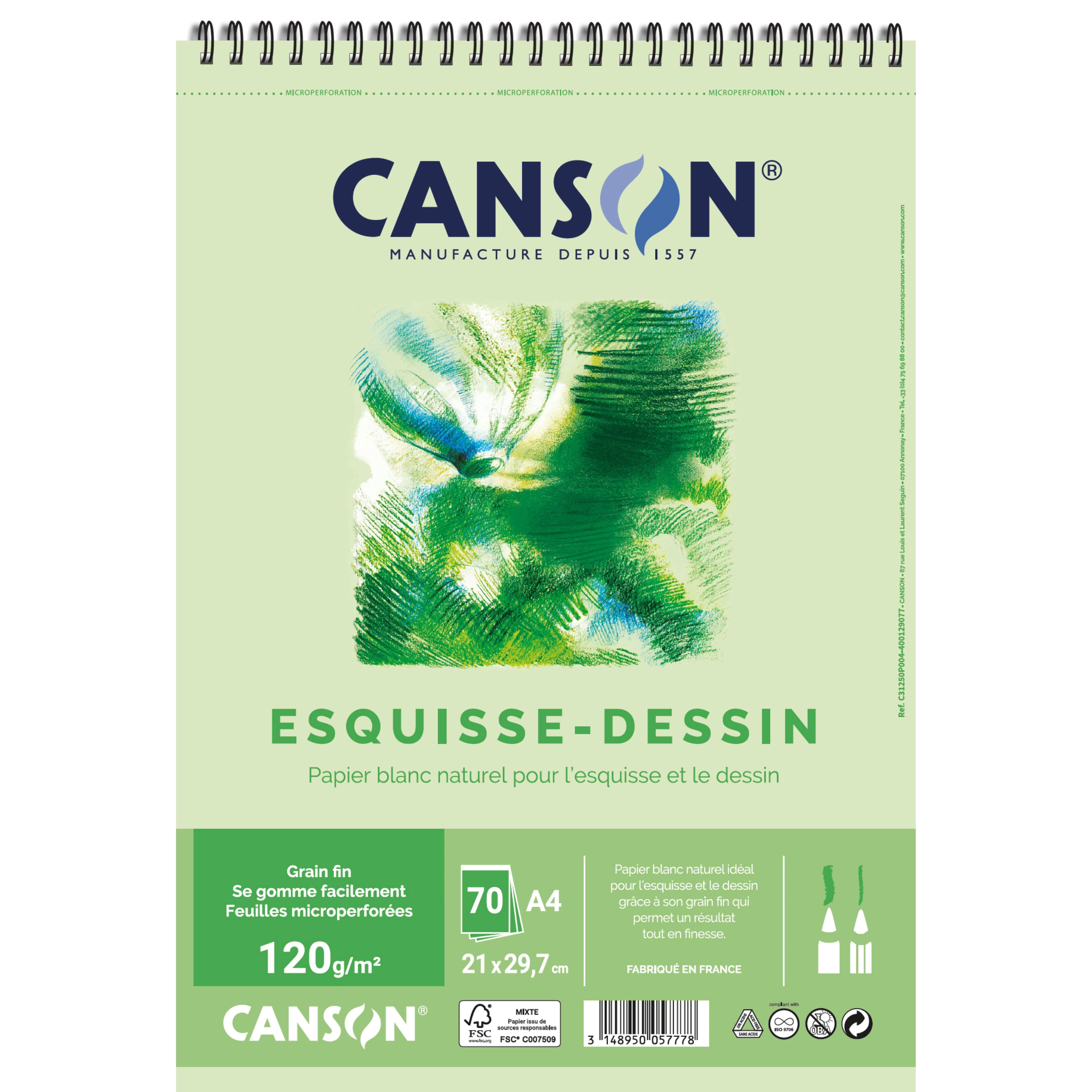 CANSON Bloc dessin Esquisse A4 70 feuilles