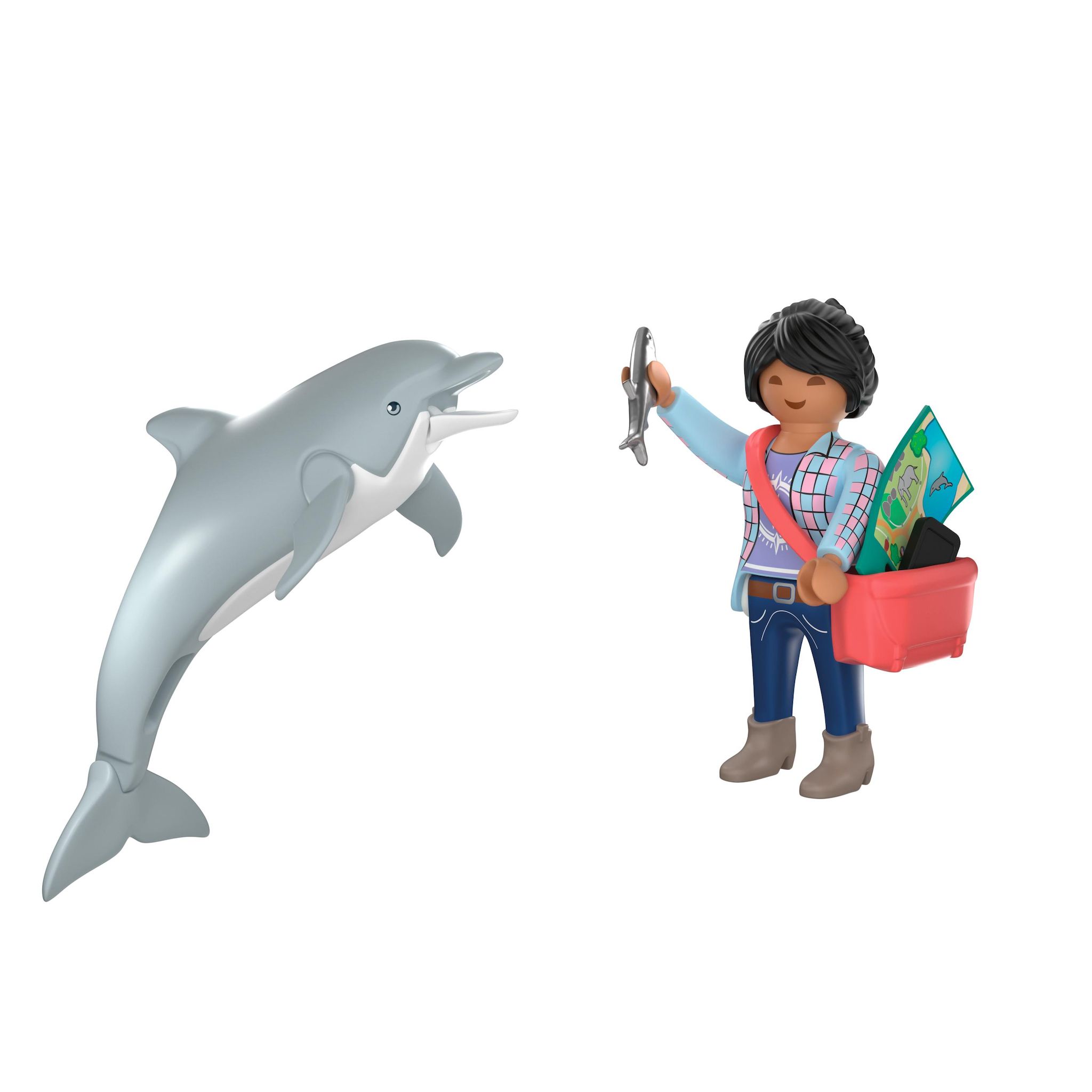 PLAYMOBIL Figurine Zoo : dauphin et visiteur